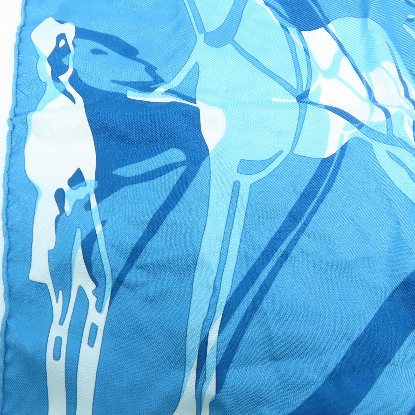 HERMES 絲質Scarf 45x45絲巾藍色