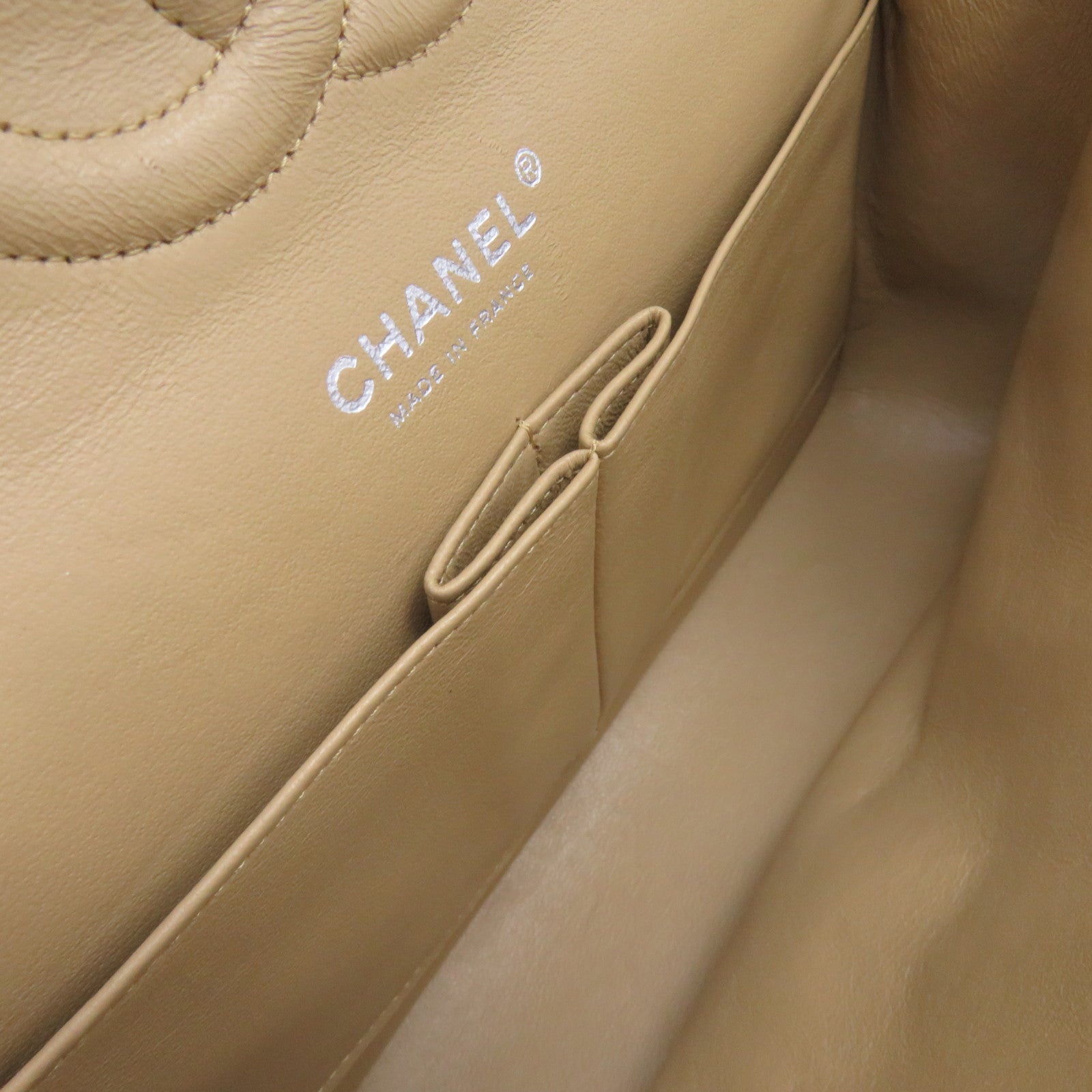 CHANEL Rhombus Caviar Leather Classic Chain Shoulder Bag Silver Buckle Chain Belt Shoulder Bag Light Brown