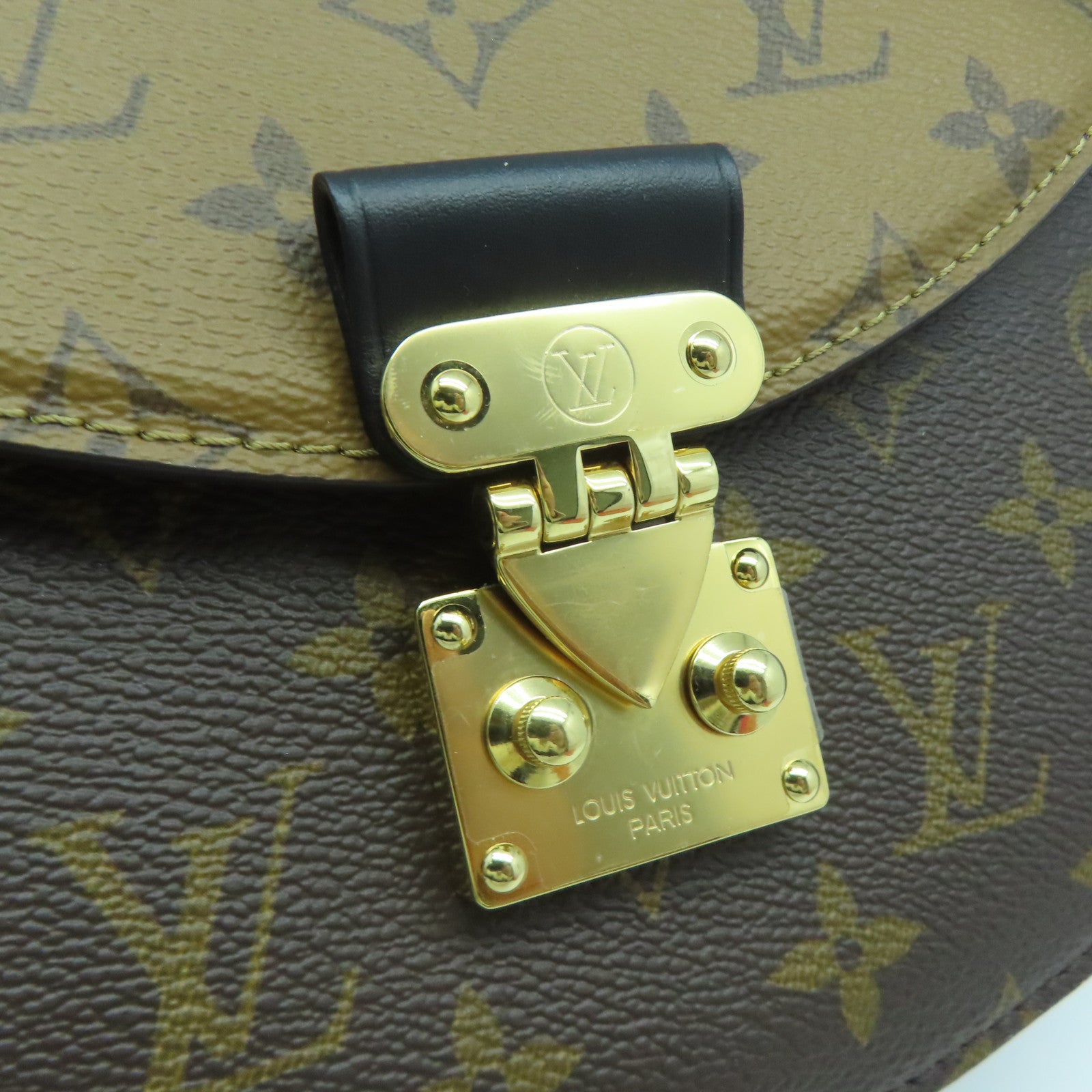 LOUIS VUITTON Monogram Reverse Tilsitt金扣手挽肩背兩用袋啡色
