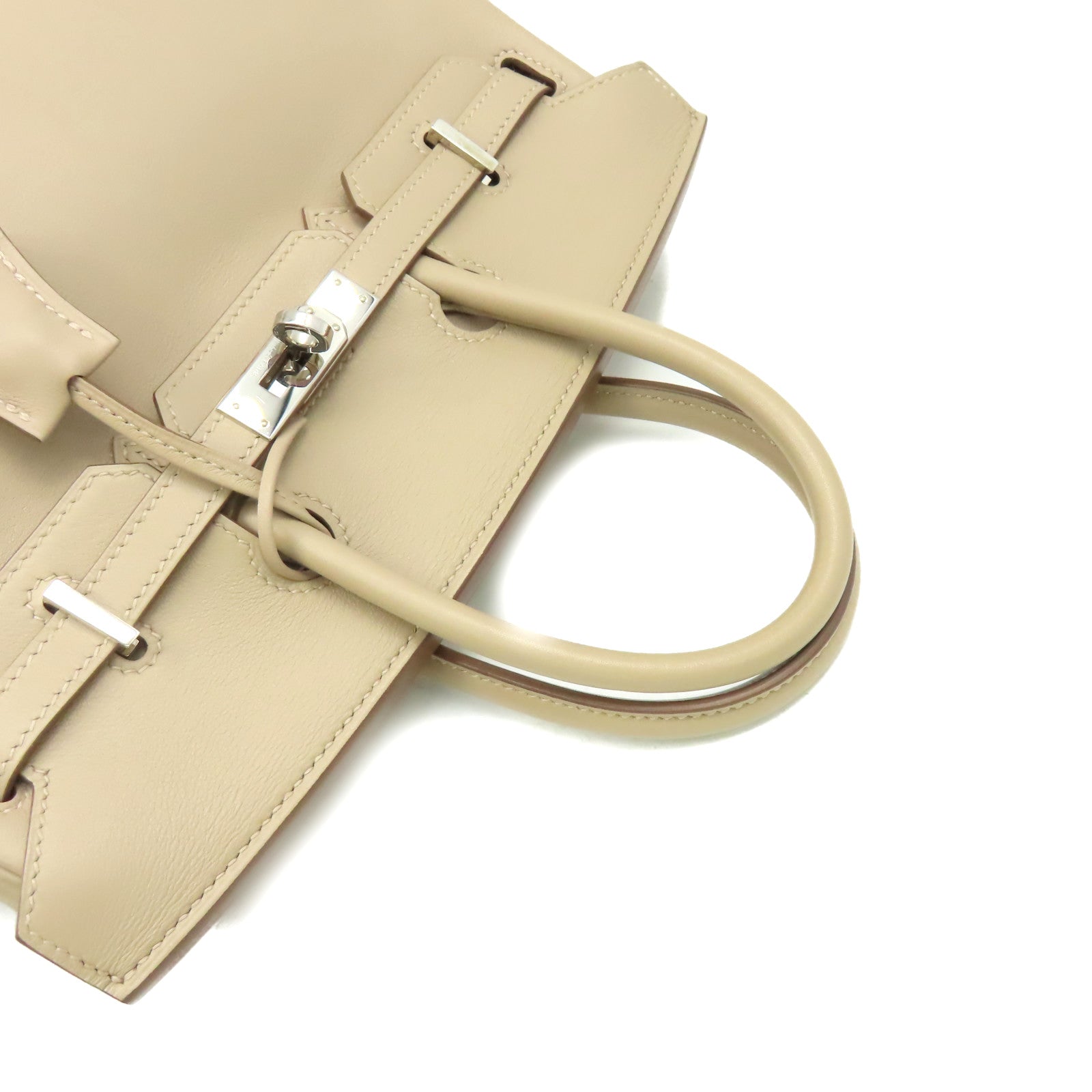 HERMES Swift皮革Birkin 25 Hand Bag銀扣手挽袋Argile鑽石灰色