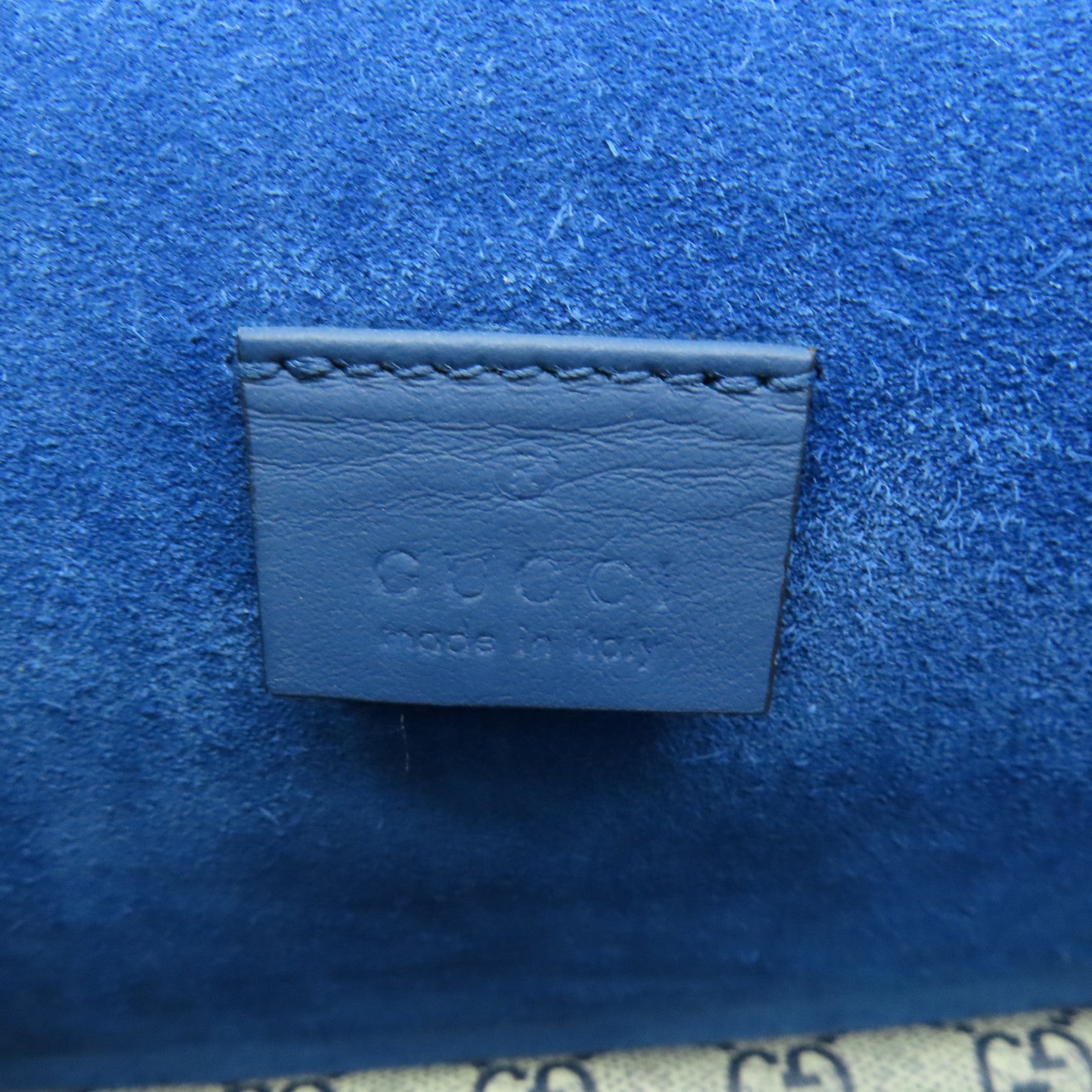 GUCCI 塗層皮革Dionysus Small GG Blooms銀扣鏈帶肩背袋米色/藍色