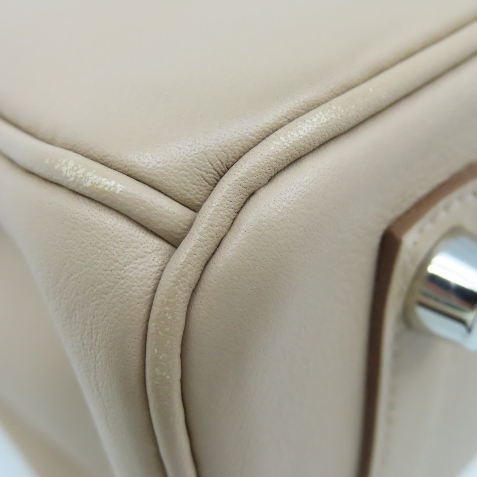 HERMES Swift皮革Birkin 25 Hand Bag銀扣手挽袋Argile鑽石灰色