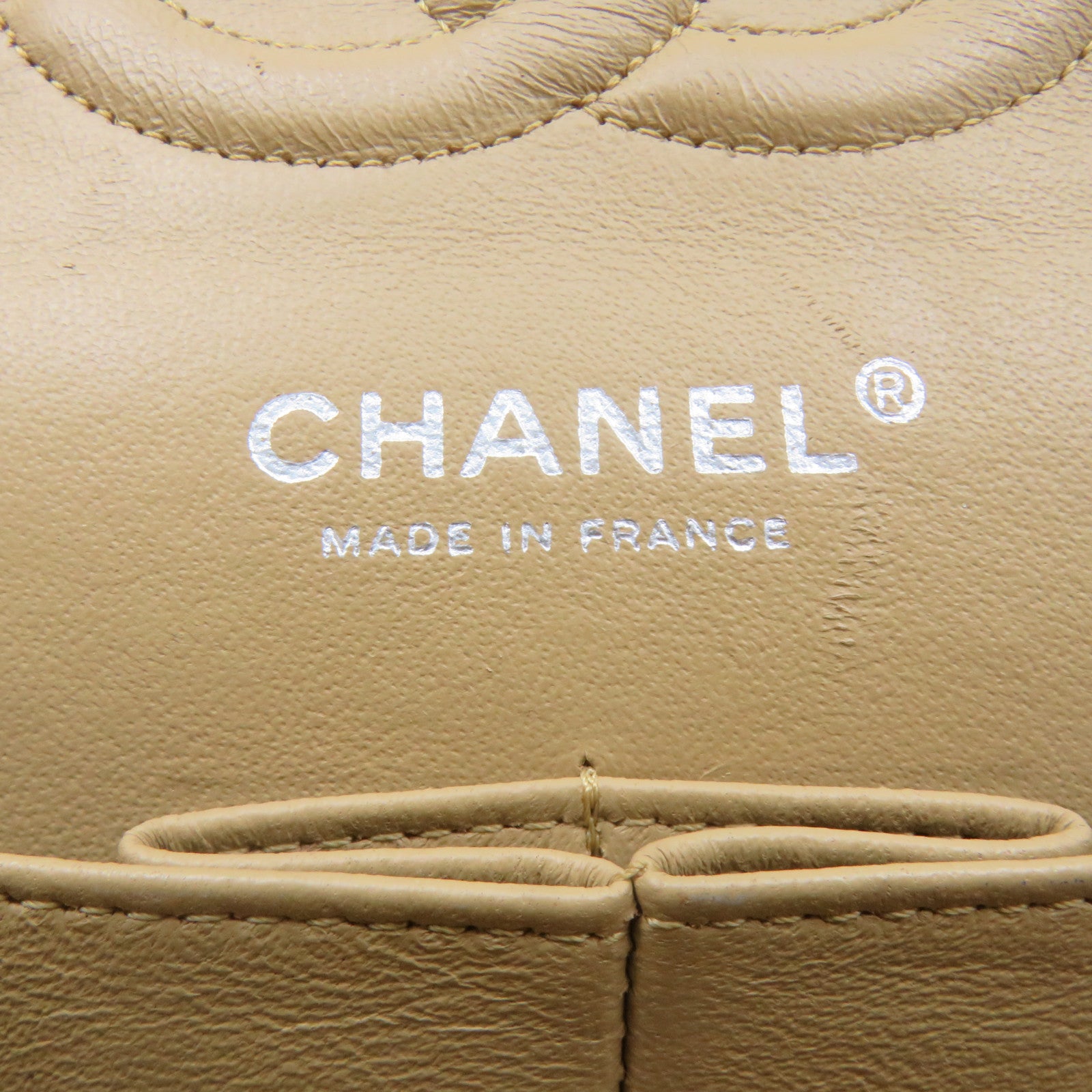 CHANEL Rhombus Caviar Leather Classic Chain Shoulder Bag Silver Buckle Chain Belt Shoulder Bag Light Brown