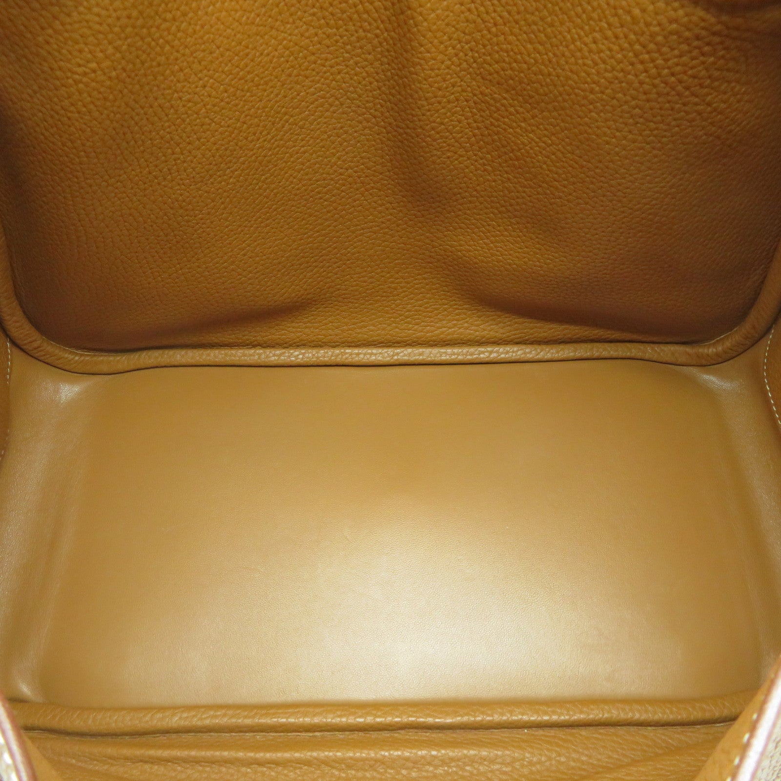 HERMES Clemence皮革Lindy 34銀扣肩背袋Gold金棕色