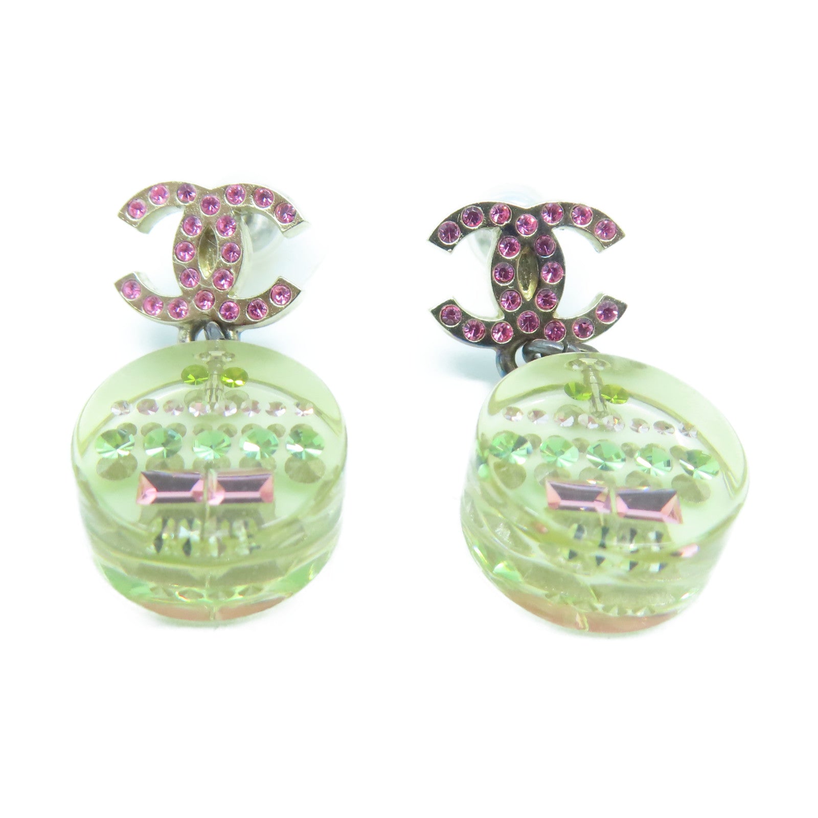 CHANEL 金屬Earrings耳環金色/綠色