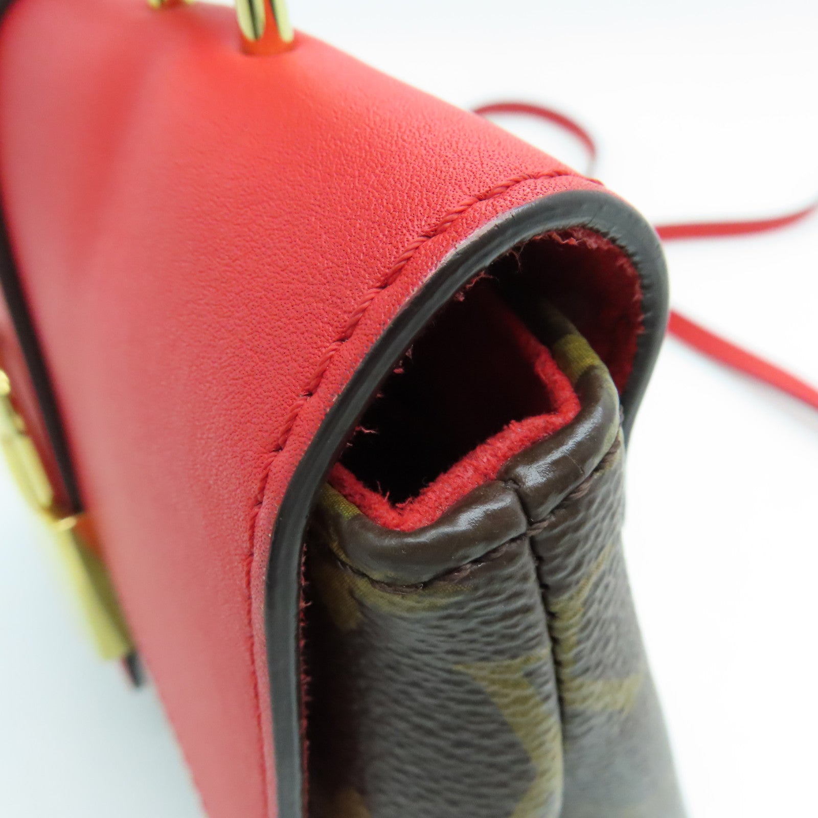LOUIS VUITTON Monogram Locky BB 2 way  Shoulder Bag金扣兩用手挽肩背袋紅色