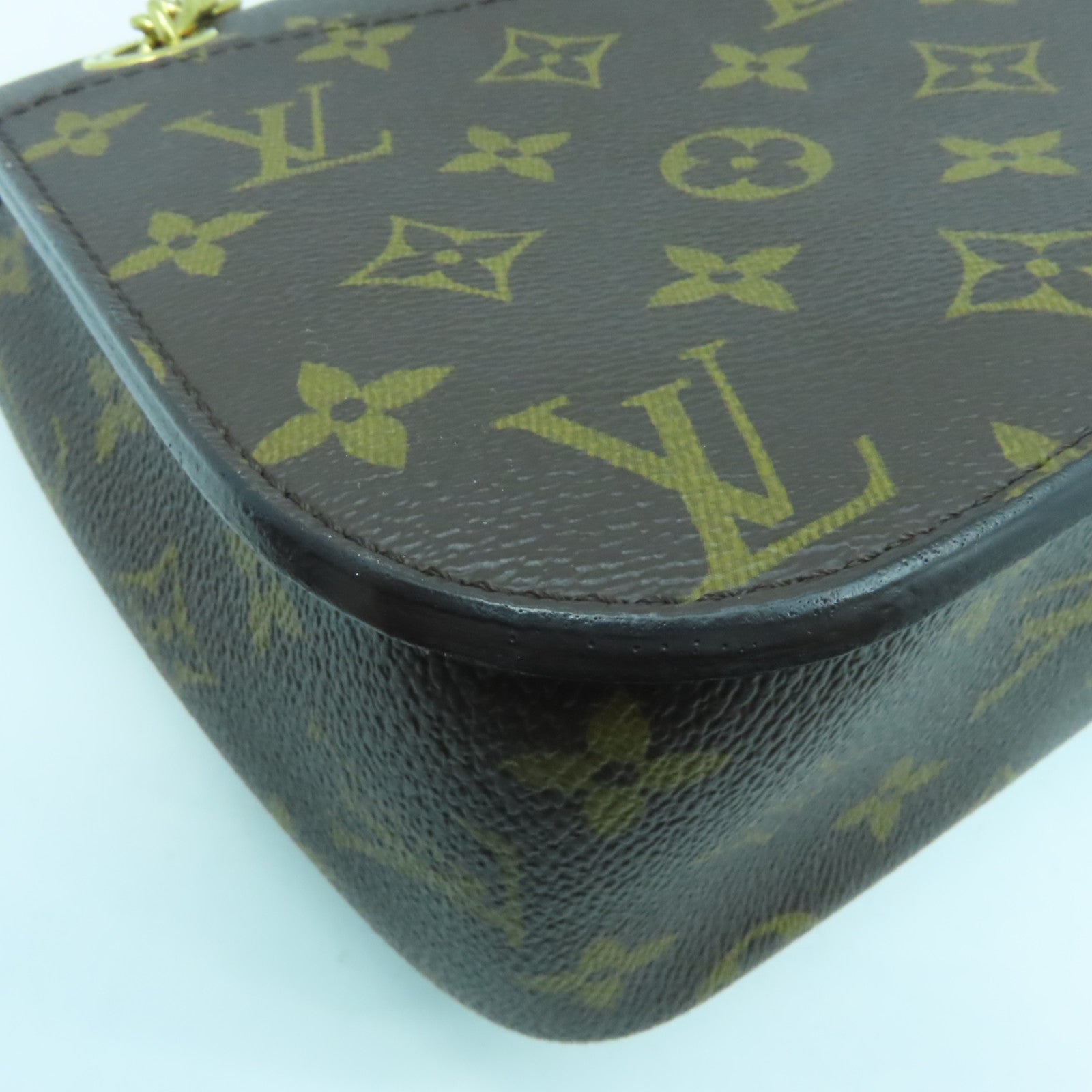 LOUIS VUITTON Monogram Passy金扣鏈帶肩背袋啡色