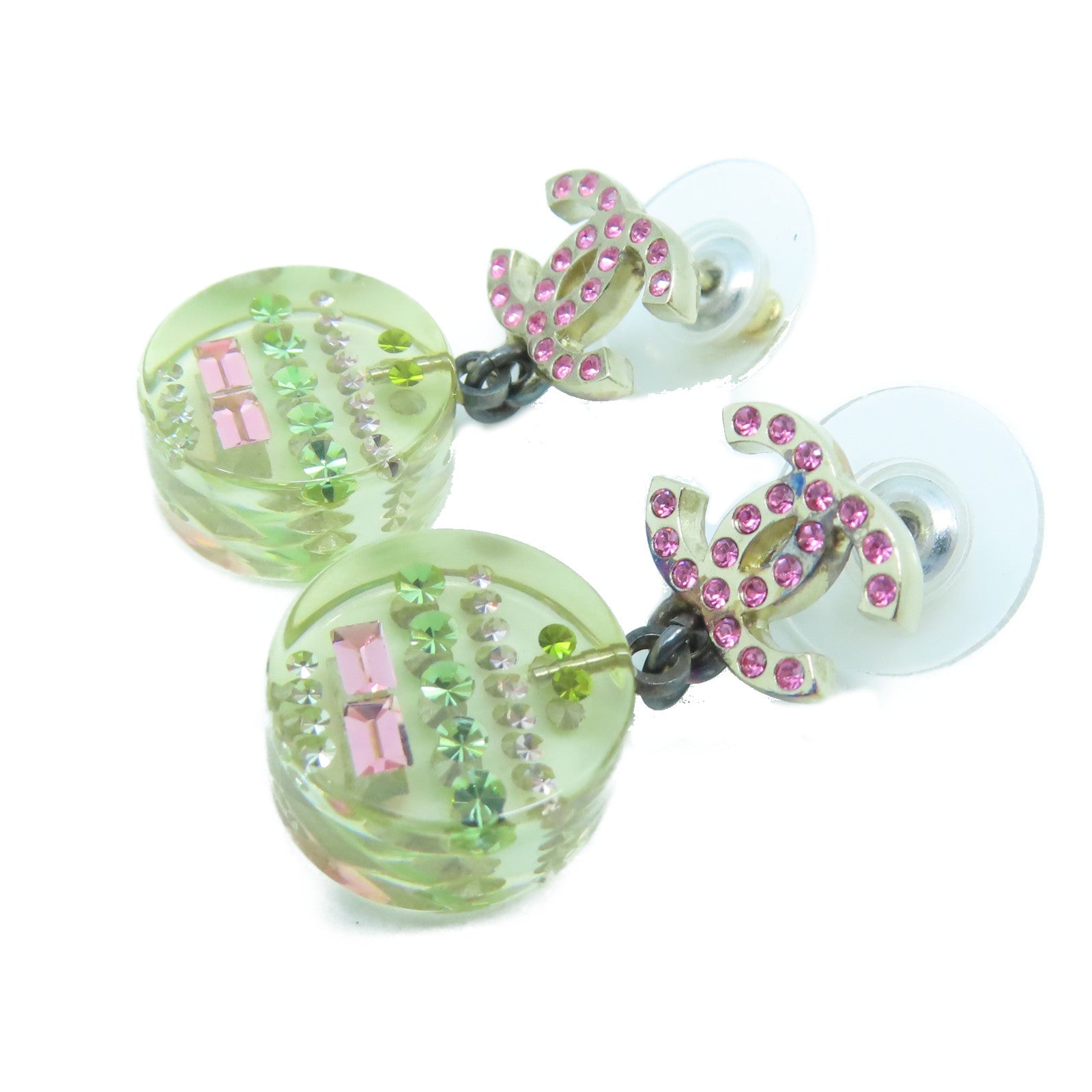 CHANEL 金屬Earrings耳環金色/綠色