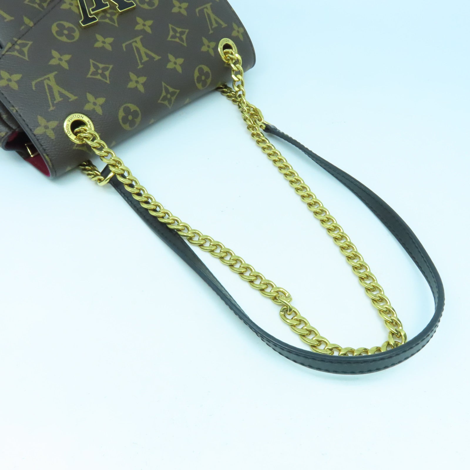 LOUIS VUITTON Monogram Passy金扣鏈帶肩背袋啡色