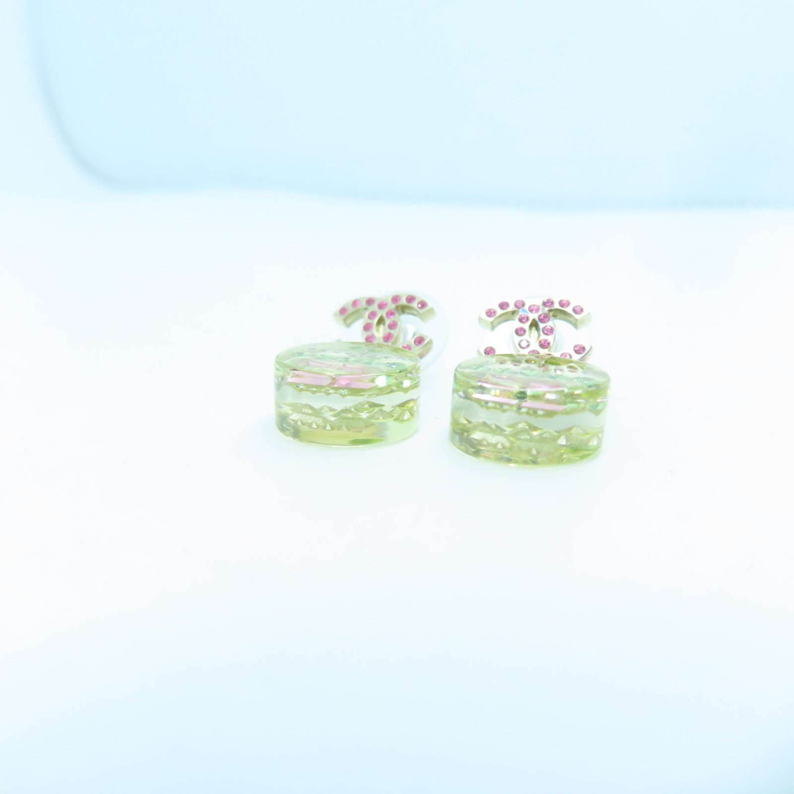 CHANEL 金屬Earrings耳環金色/綠色