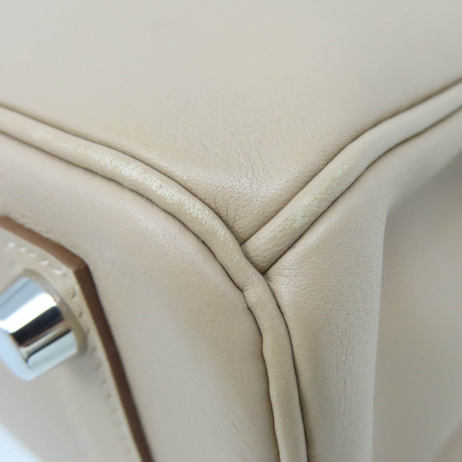 HERMES Swift皮革Birkin 25 Hand Bag銀扣手挽袋Argile鑽石灰色