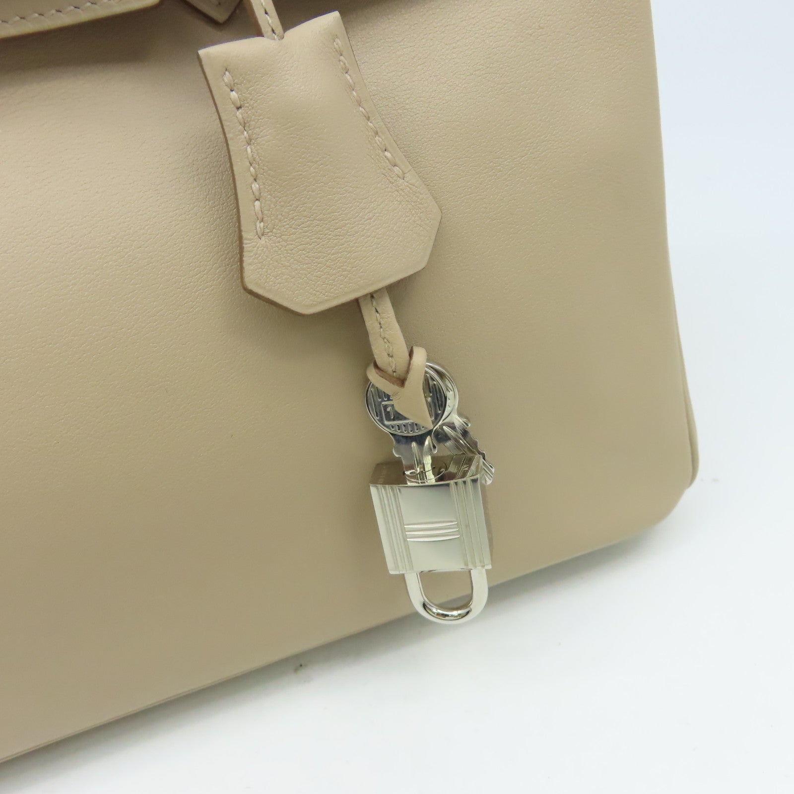 HERMES Swift皮革Birkin 25 Hand Bag銀扣手挽袋Argile鑽石灰色