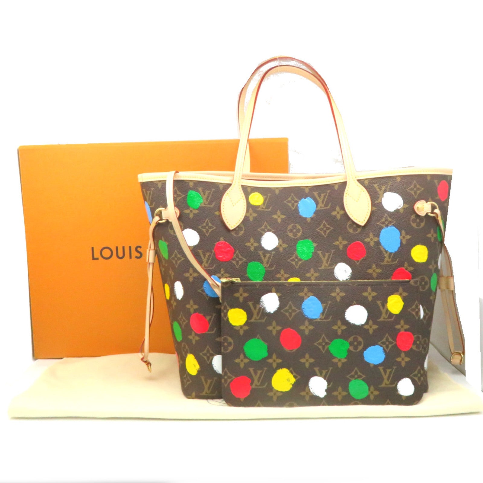 LOUIS VUITTON Monogram LV X YK Neverfull MM Tote Bag Brown/Color