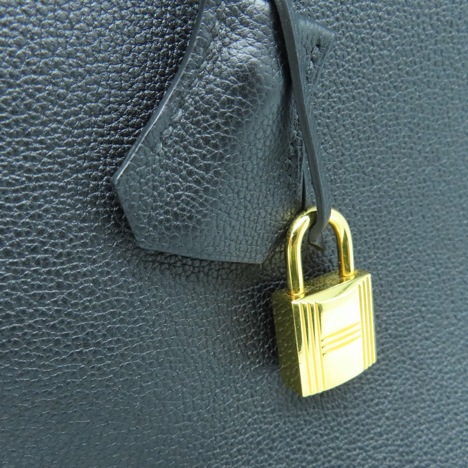 HERMES Goatskin Leather Bolide 1923 Gold Buckle Handle Shoulder Bag Black