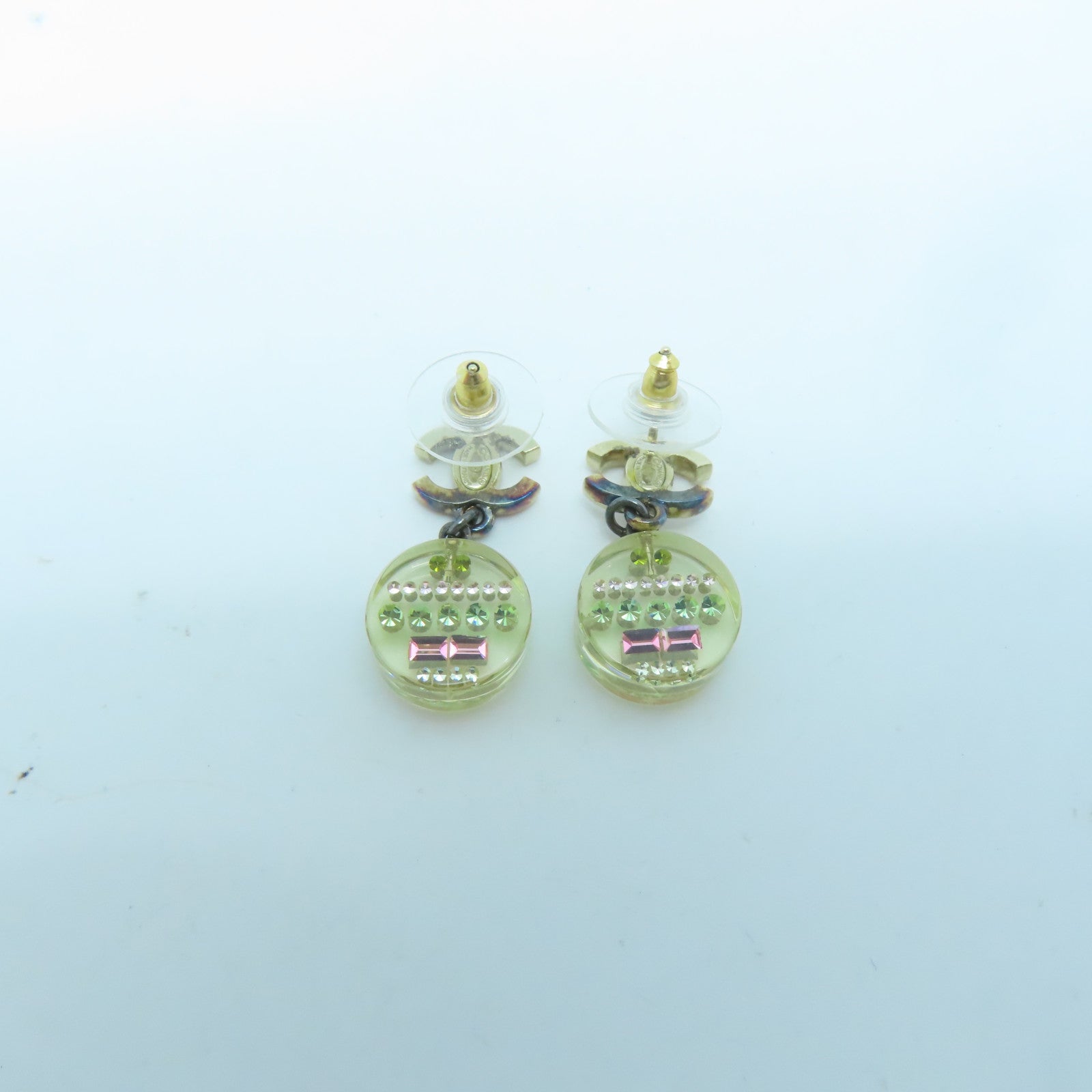 CHANEL 金屬Earrings耳環金色/綠色