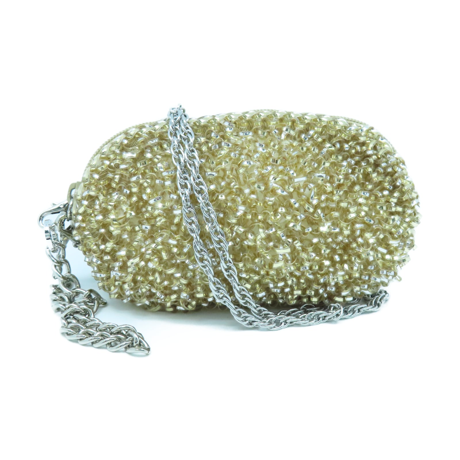 ANTEPRIMA PVC Chain Shoulder銀扣鏈帶肩背袋金色