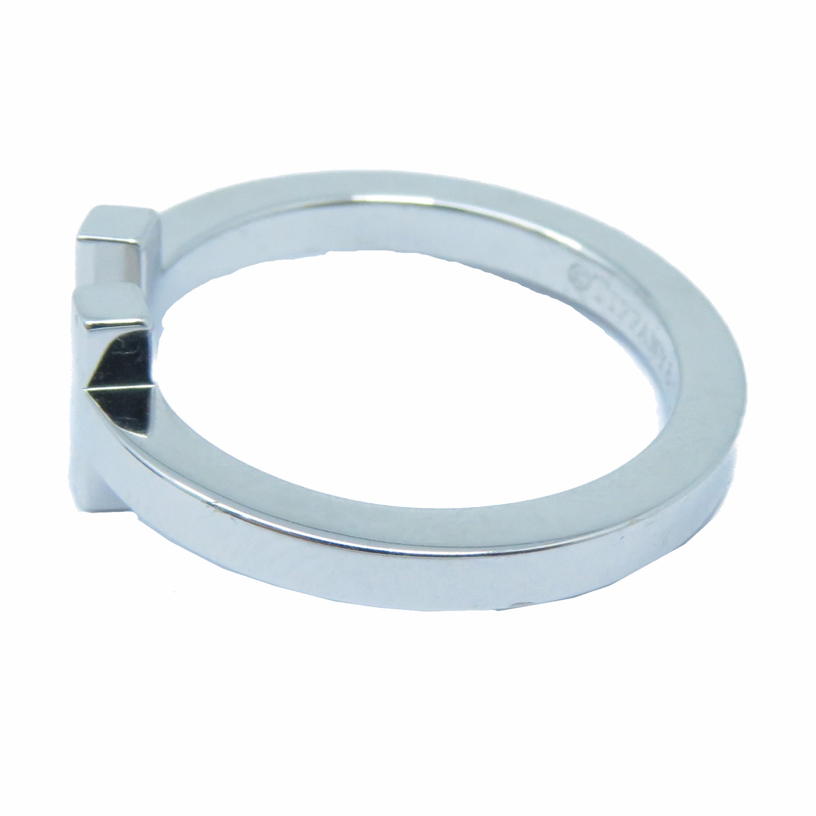 TIFFANY＆CO 18K白金T Ring戒指US#8.5