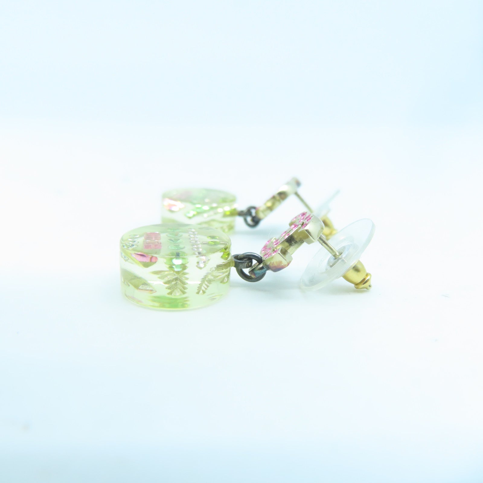 CHANEL 金屬Earrings耳環金色/綠色