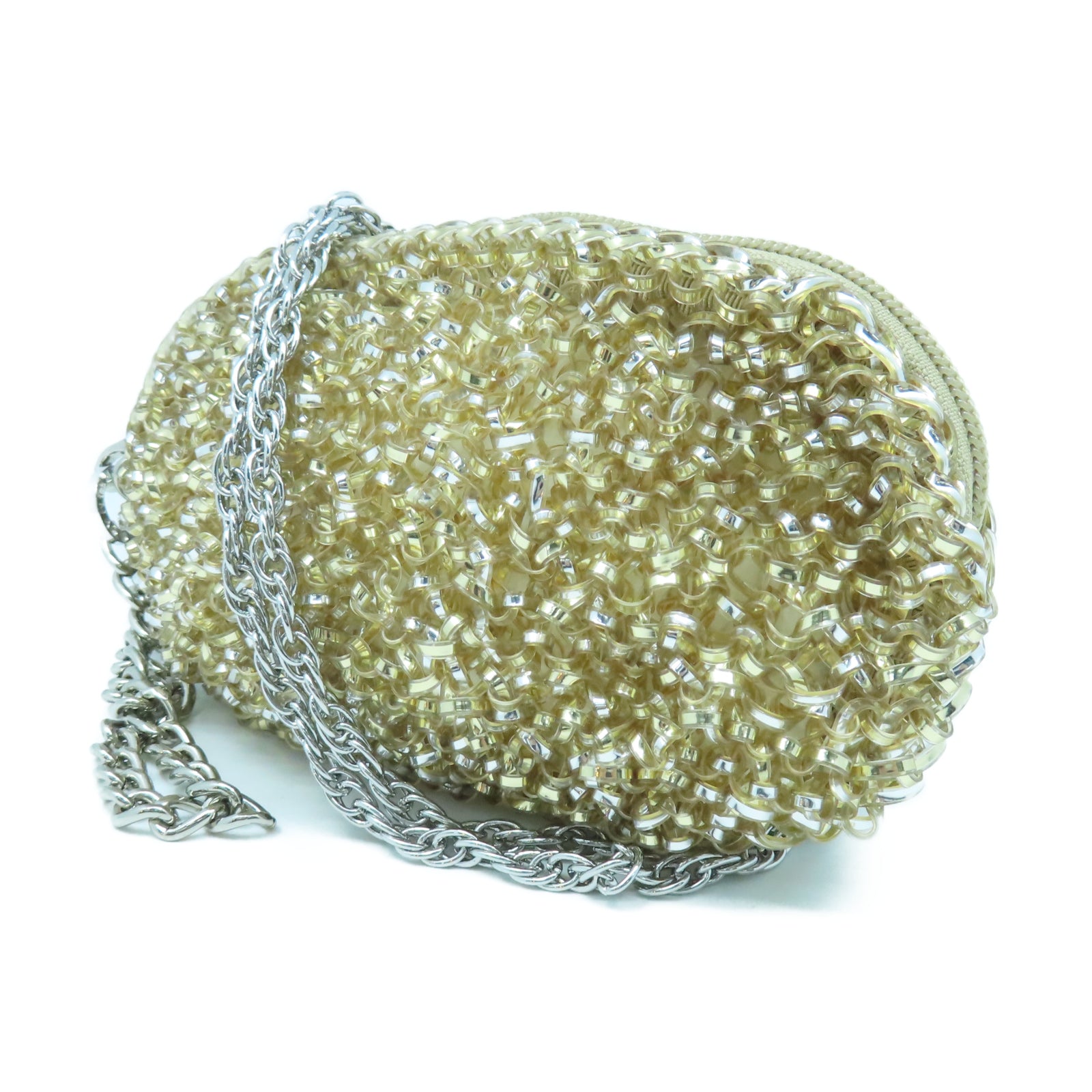 ANTEPRIMA PVC Chain Shoulder銀扣鏈帶肩背袋金色