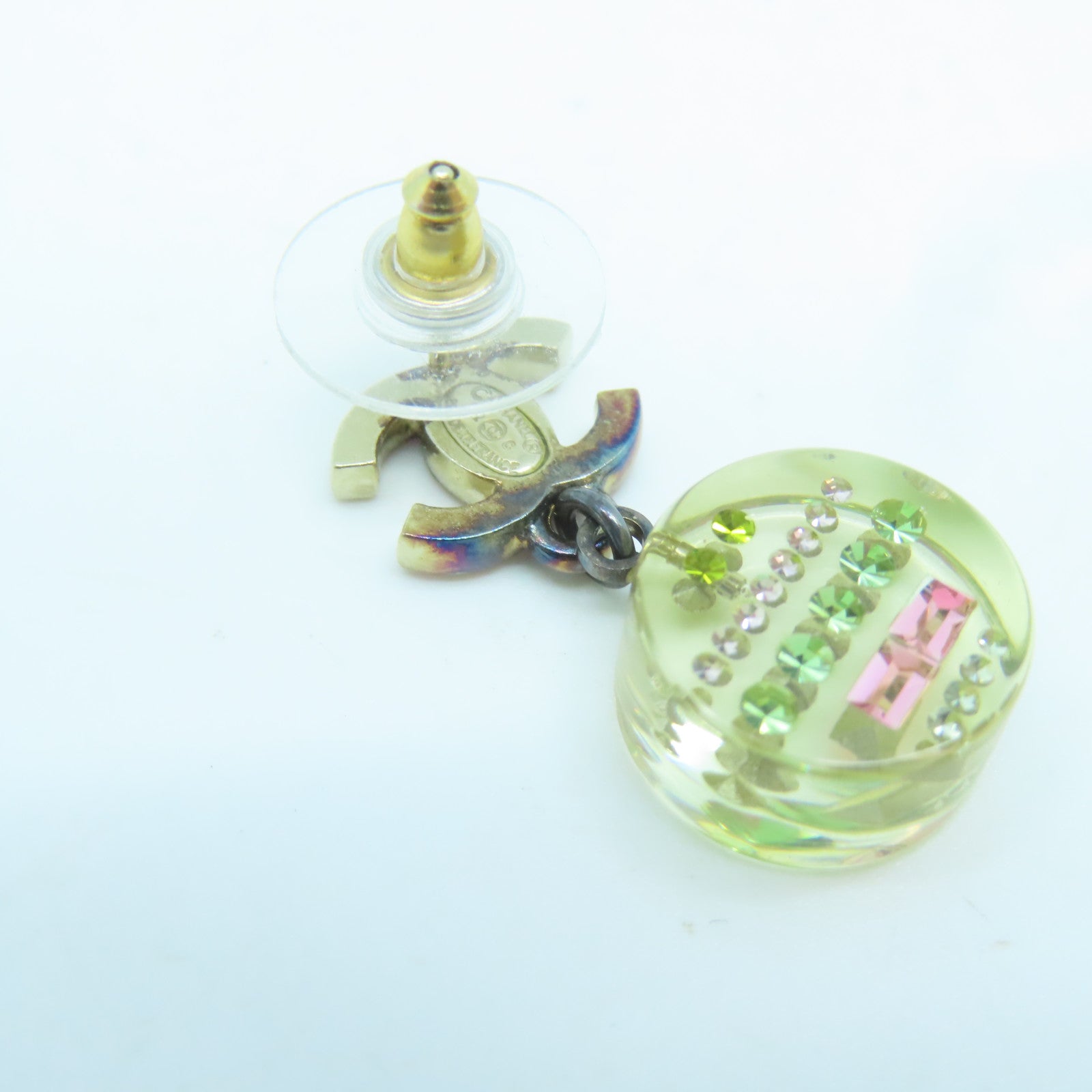 CHANEL 金屬Earrings耳環金色/綠色