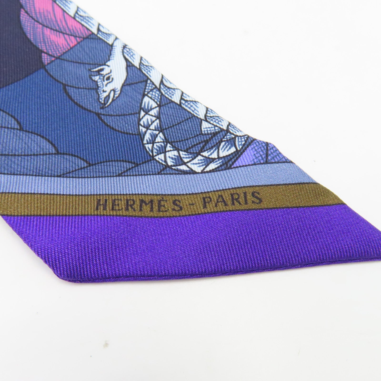 HERMES 丝质Twilly丝巾蓝色
