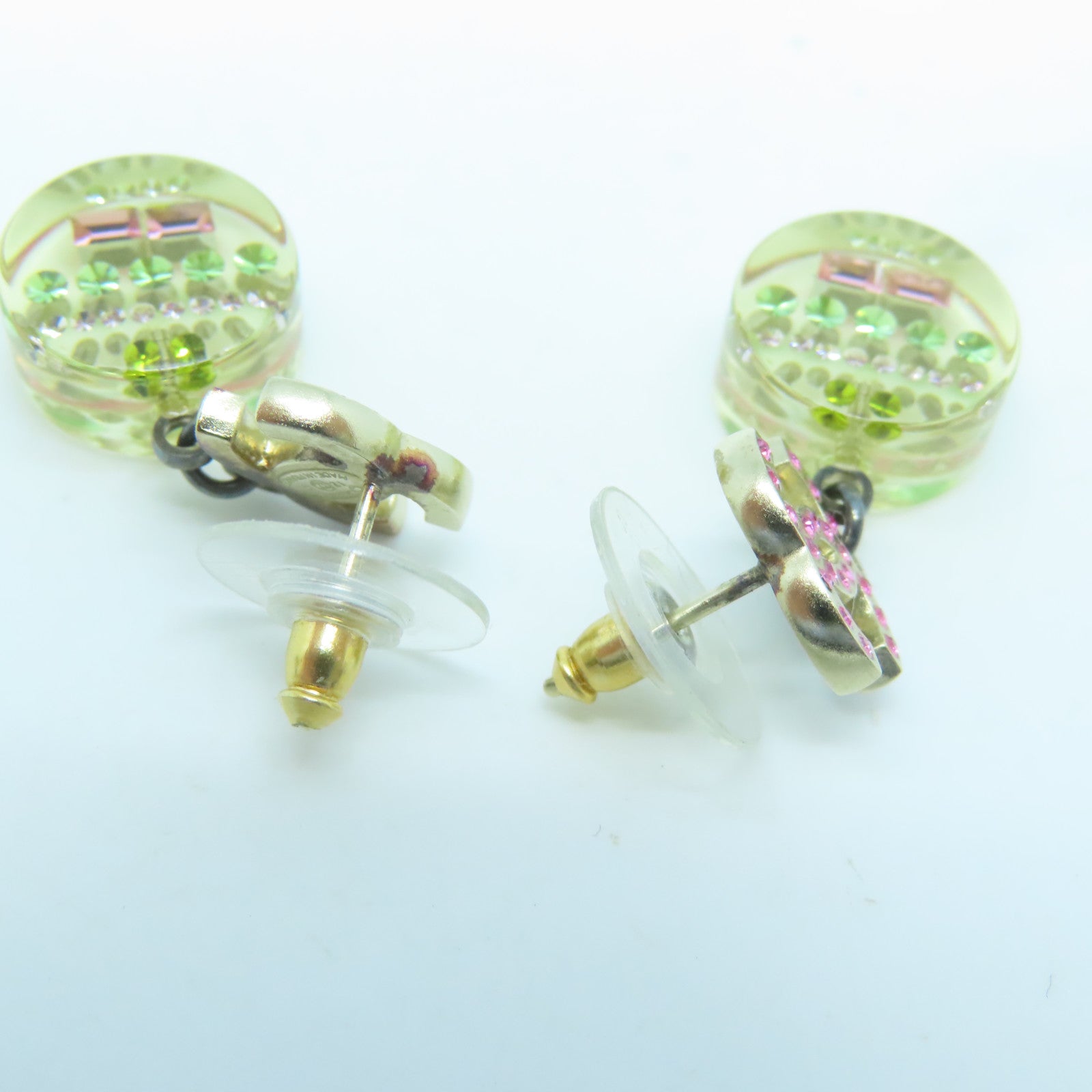 CHANEL 金屬Earrings耳環金色/綠色