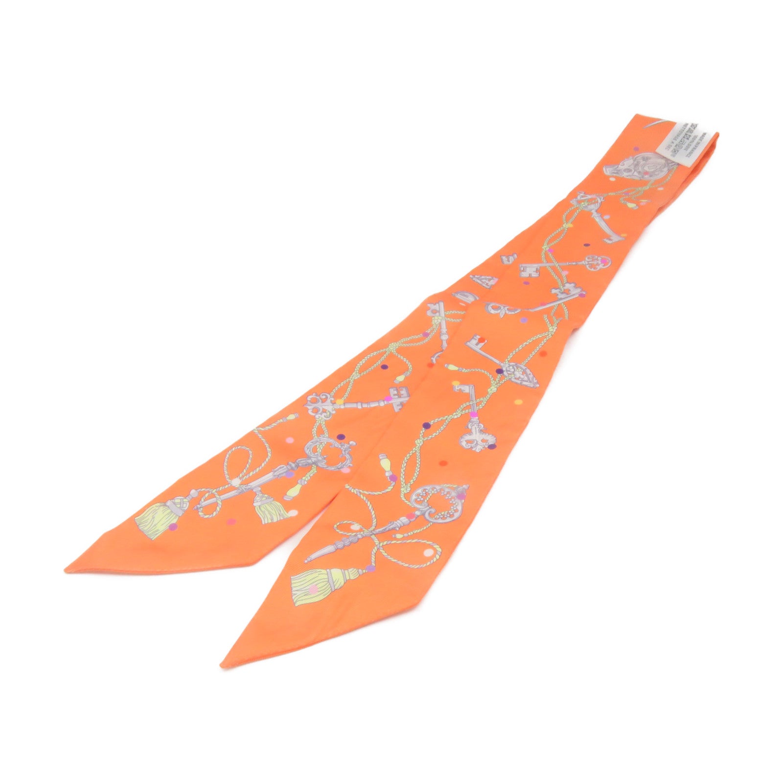 HERMES 丝质Twilly Scarf丝巾橙色/彩色