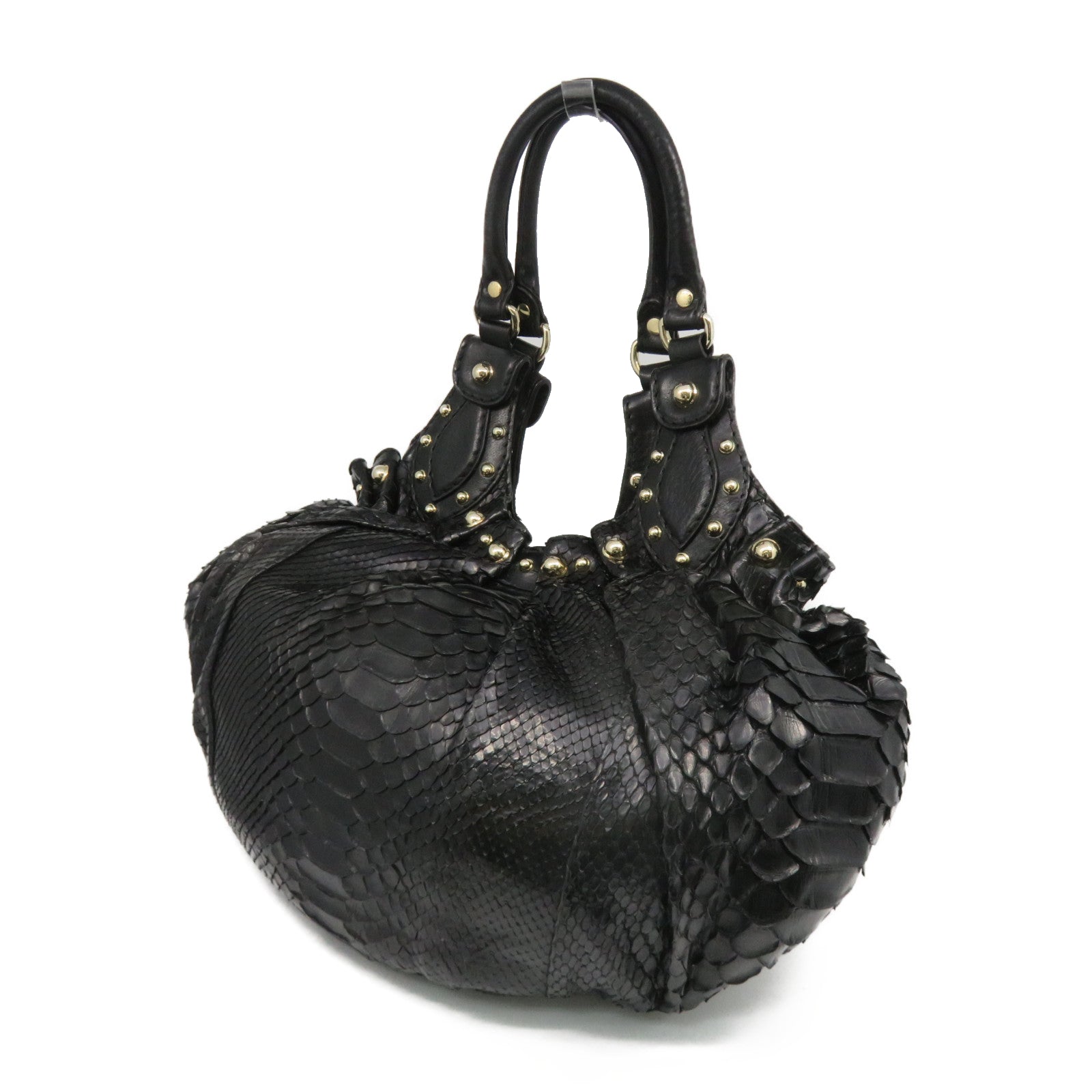 GUCCI 【激减优惠】蛇皮皮革Shoulder Bag金扣肩背袋黑色