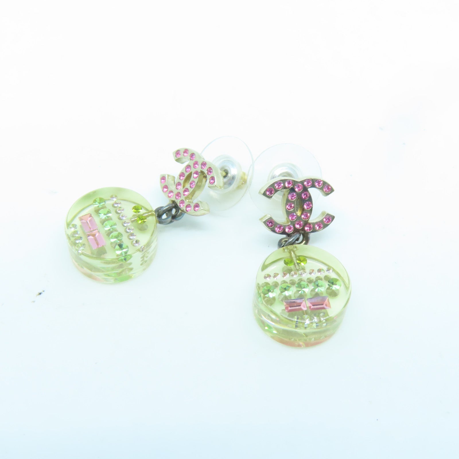 CHANEL 金屬Earrings耳環金色/綠色