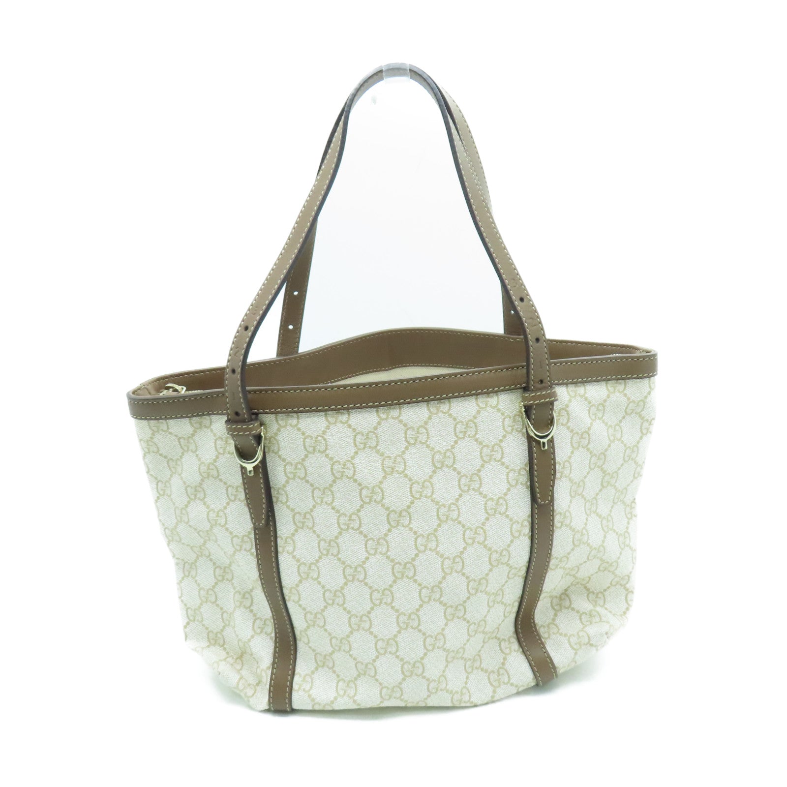 GUCCI 塗層帆布Shoulder Bag金扣肩背袋白色