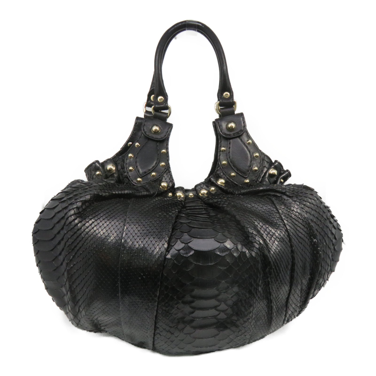 GUCCI 【激减优惠】蛇皮皮革Shoulder Bag金扣肩背袋黑色