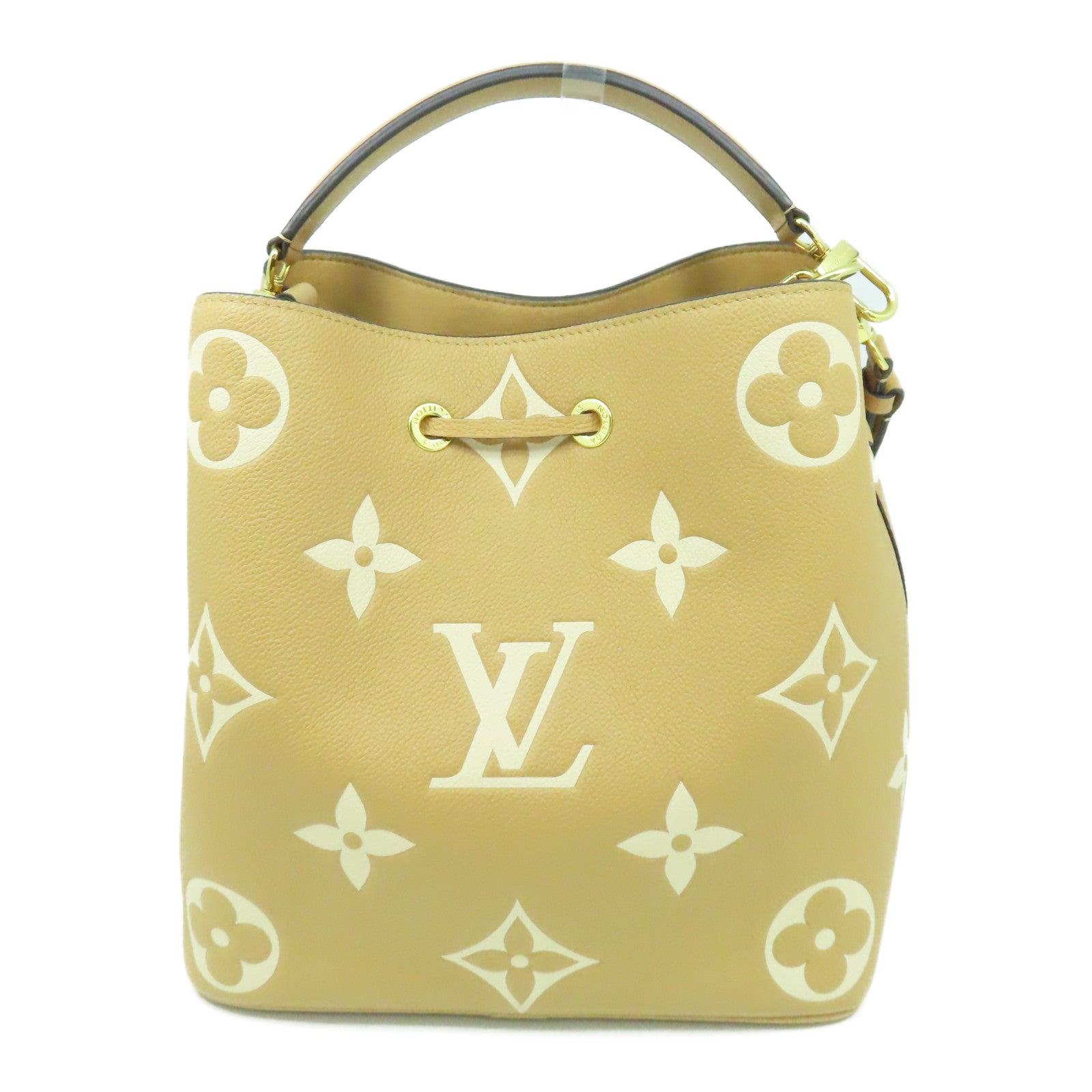 LOUIS VUITTON Monogram Empreinte NeoNoe MM金招肩背袋粉紅色