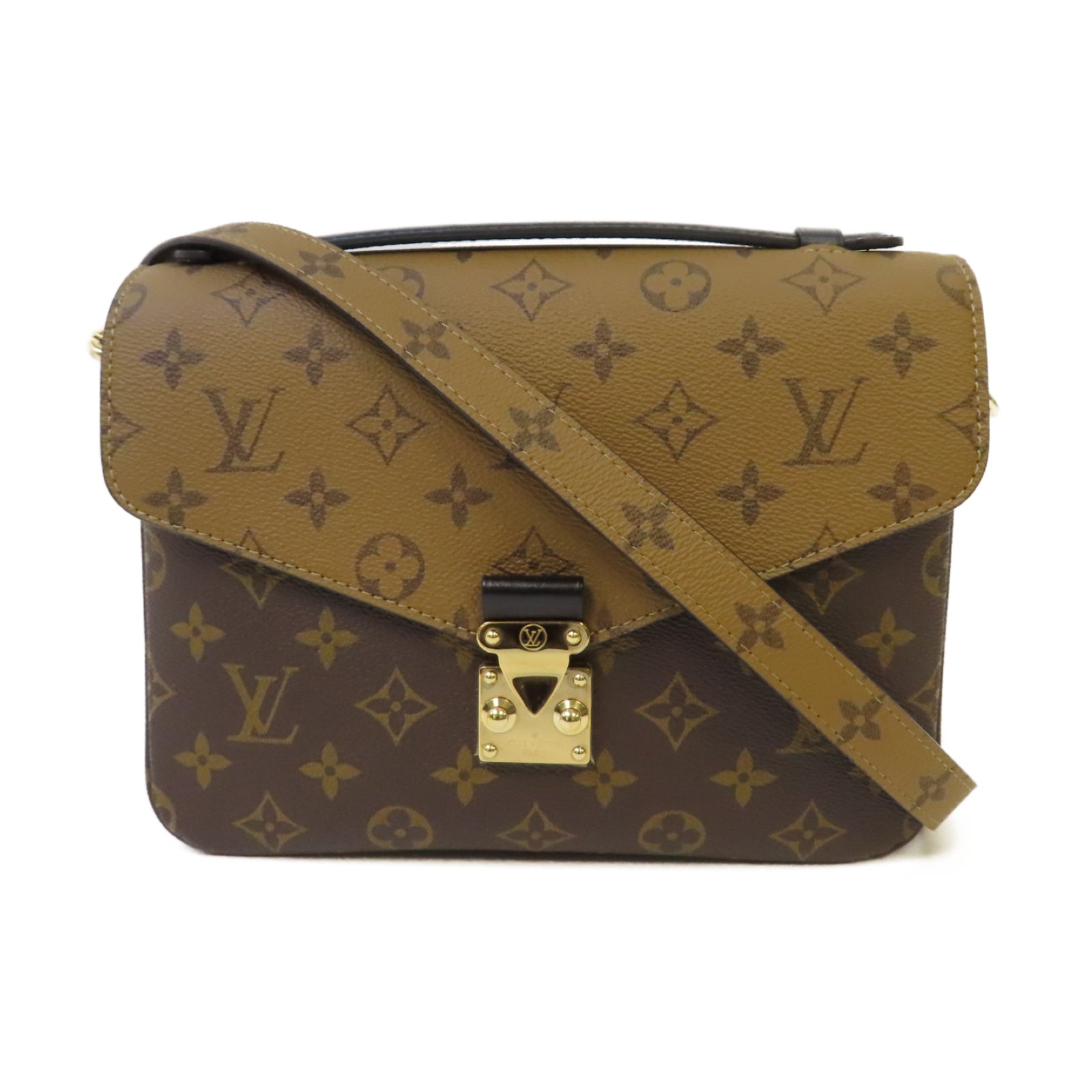 LOUIS VUITTON Monogram Pochette Metis金扣肩背袋啡色