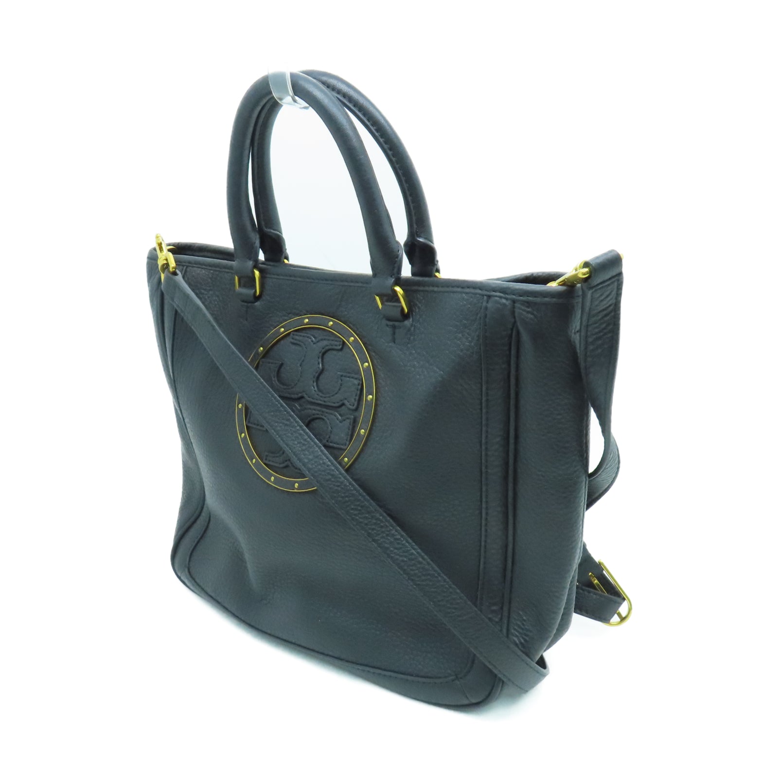 Tory Burch 牛皮皮革2 Way Shoulder Bag金扣手挽肩背兩用袋黑色