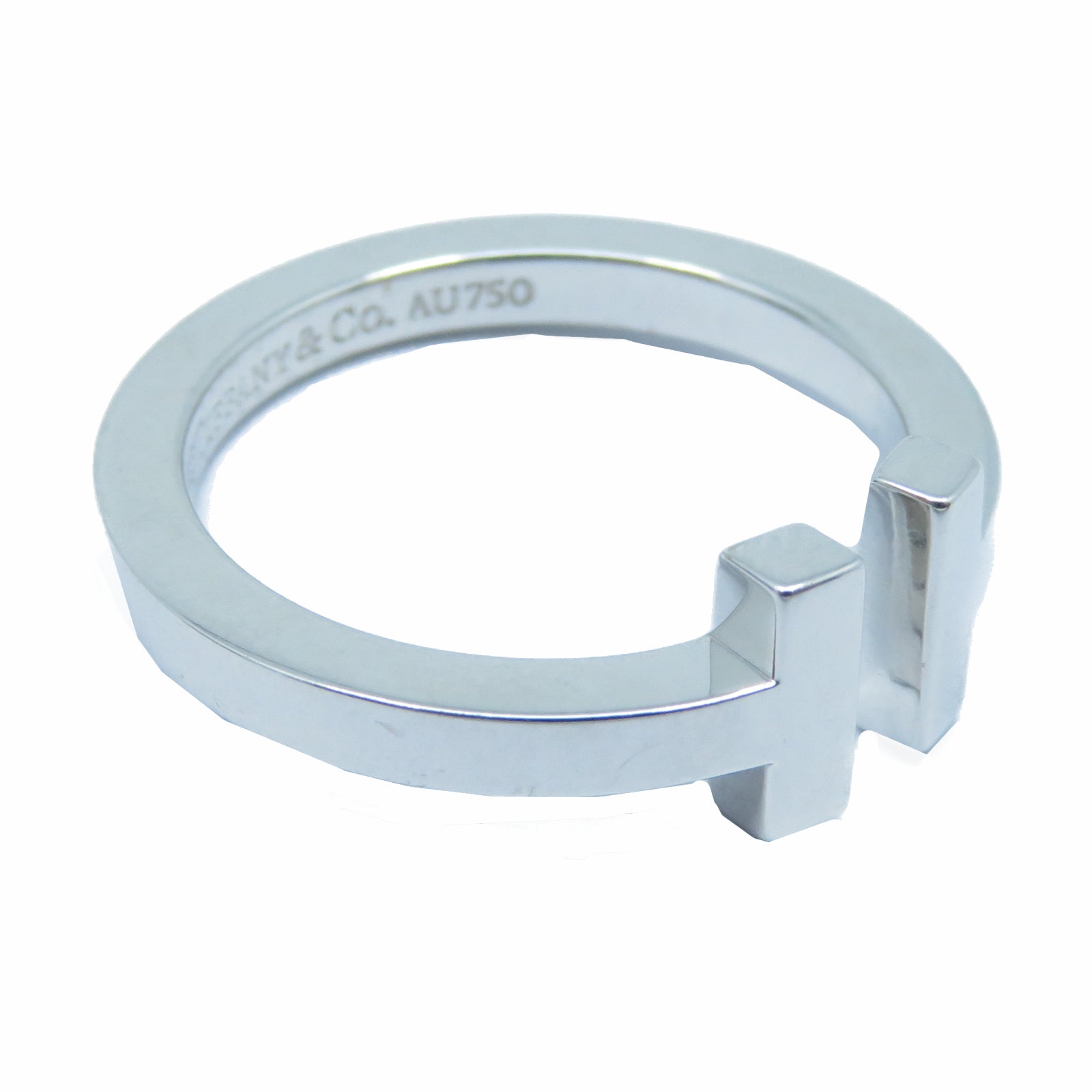 TIFFANY＆CO 18K白金T Ring戒指US#8.5