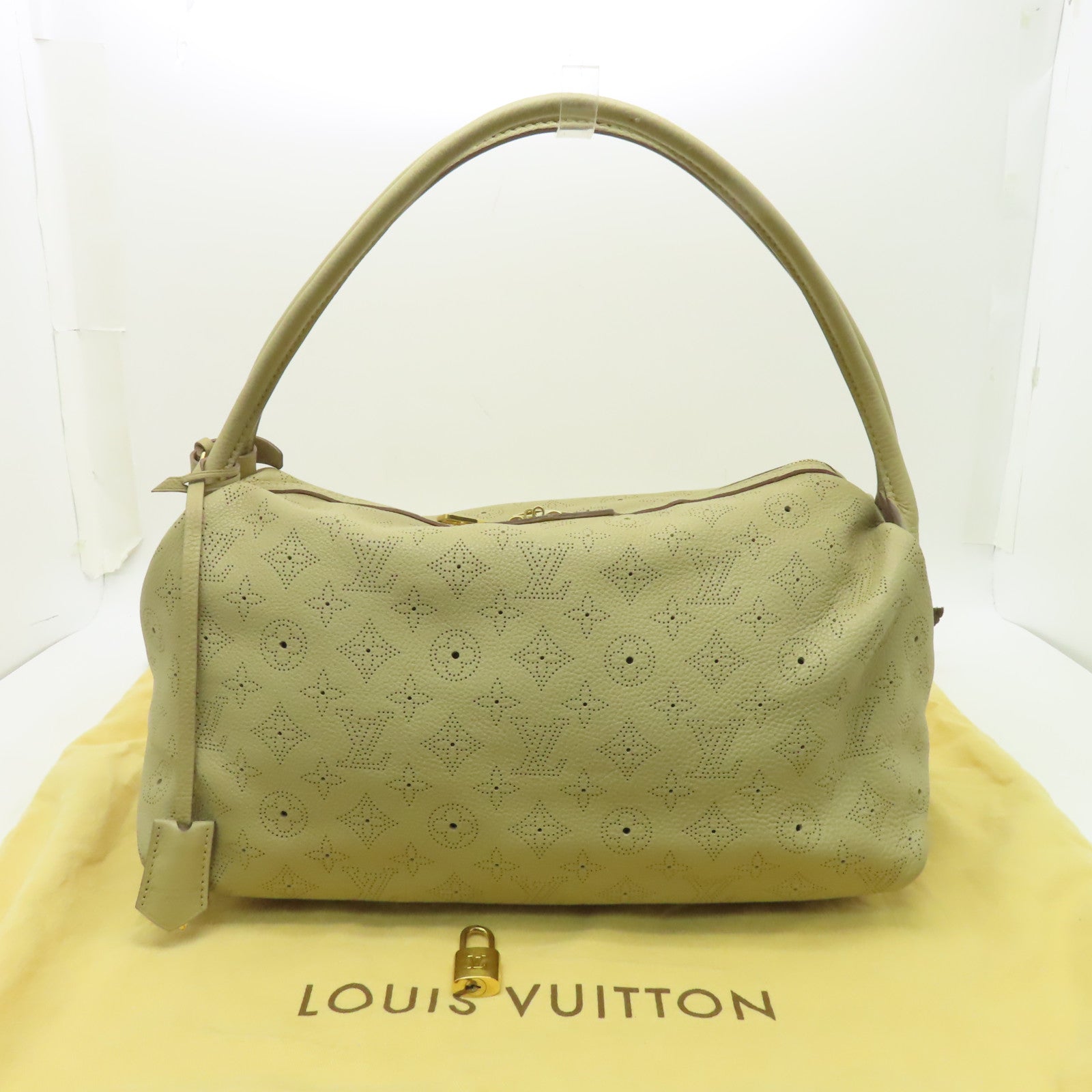LOUIS VUITTON Mahina Galatea MM金扣肩背袋啡色