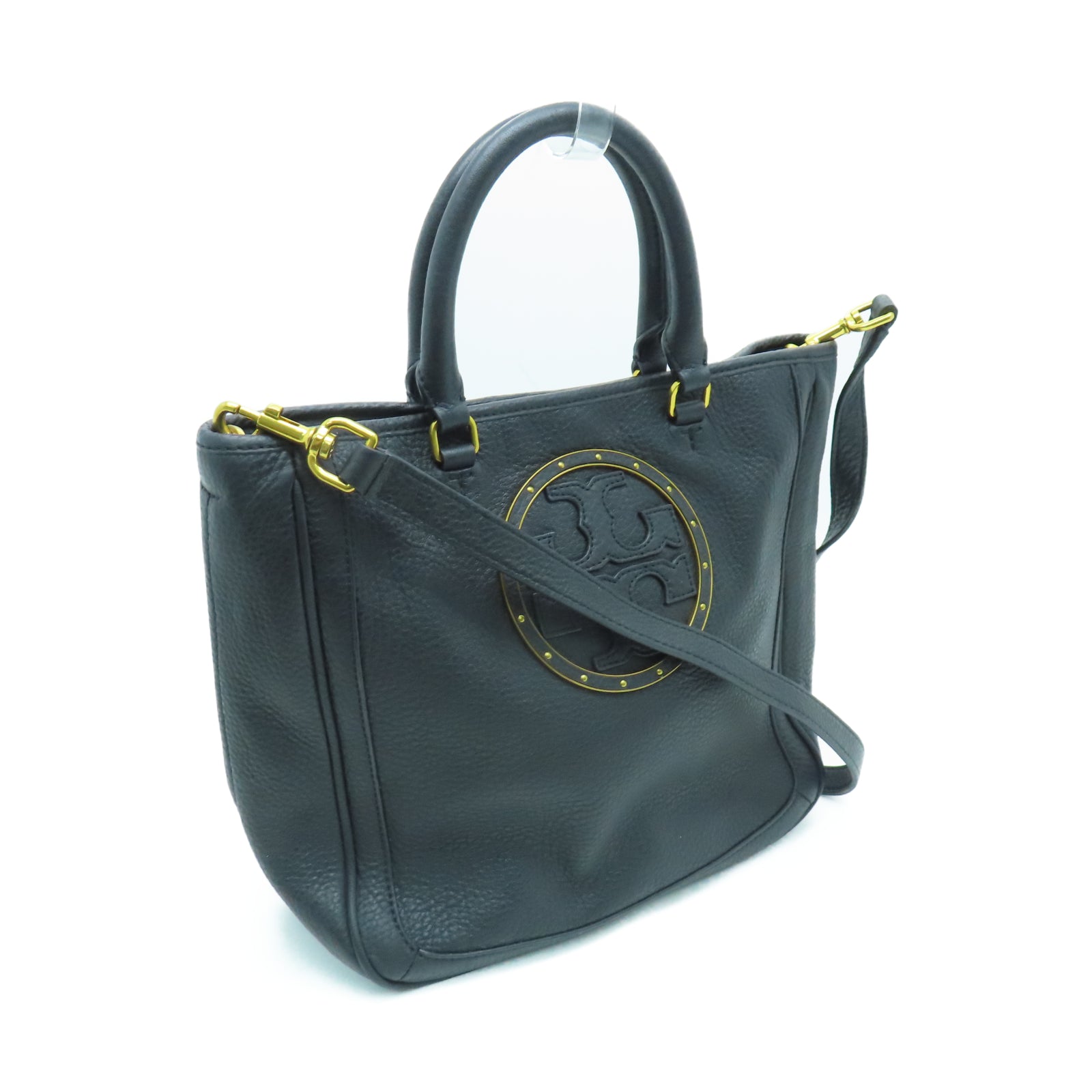 Tory Burch 牛皮皮革2 Way Shoulder Bag金扣手挽肩背兩用袋黑色