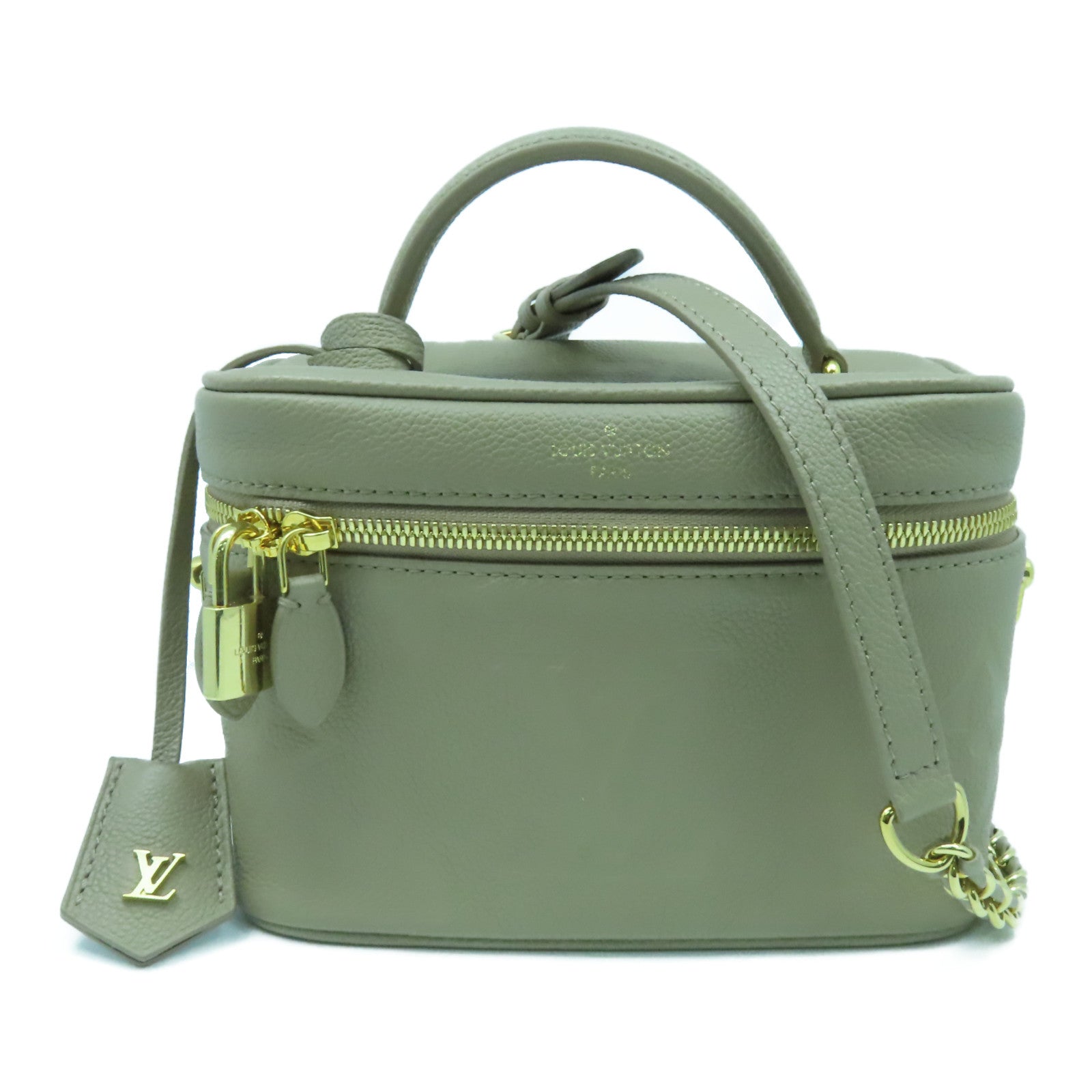 LOUIS VUITTON Monogram Empreinte Vanity PM金扣手挽肩背兩用袋啡色