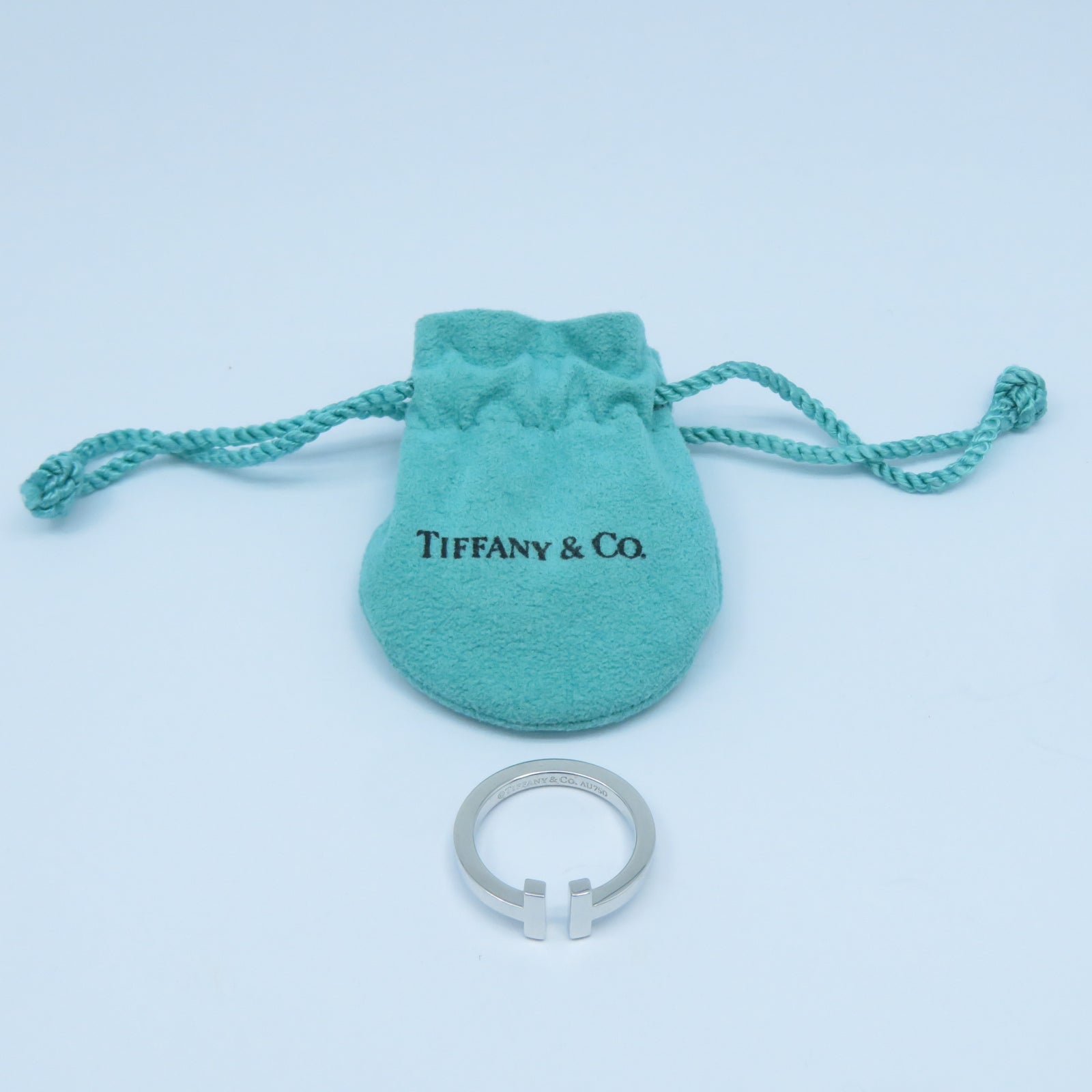 TIFFANY＆CO 18K白金T Ring戒指US#8.5