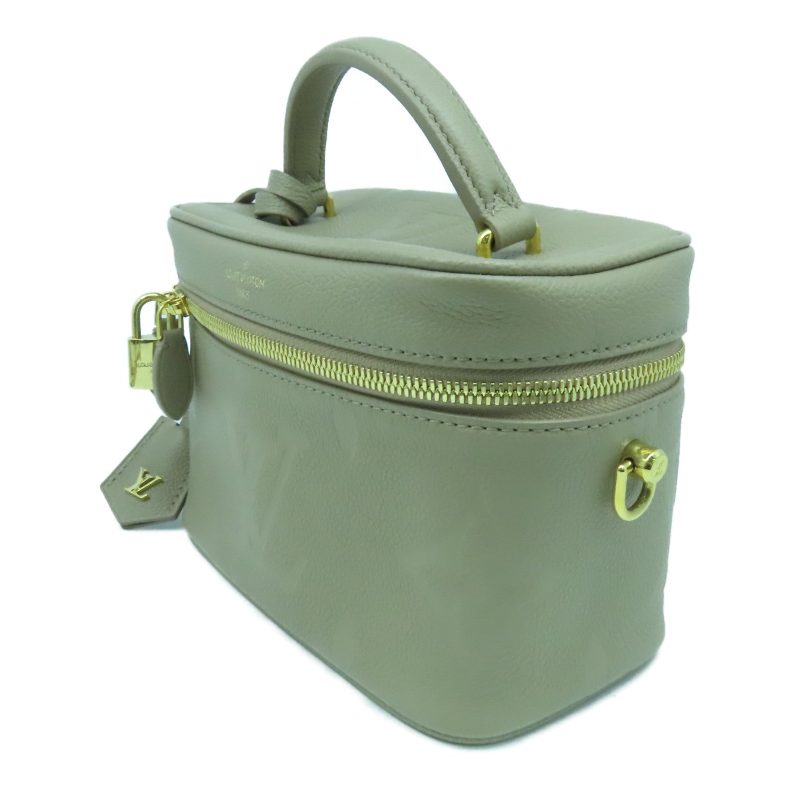 LOUIS VUITTON Monogram Empreinte Vanity PM金扣手挽肩背兩用袋啡色