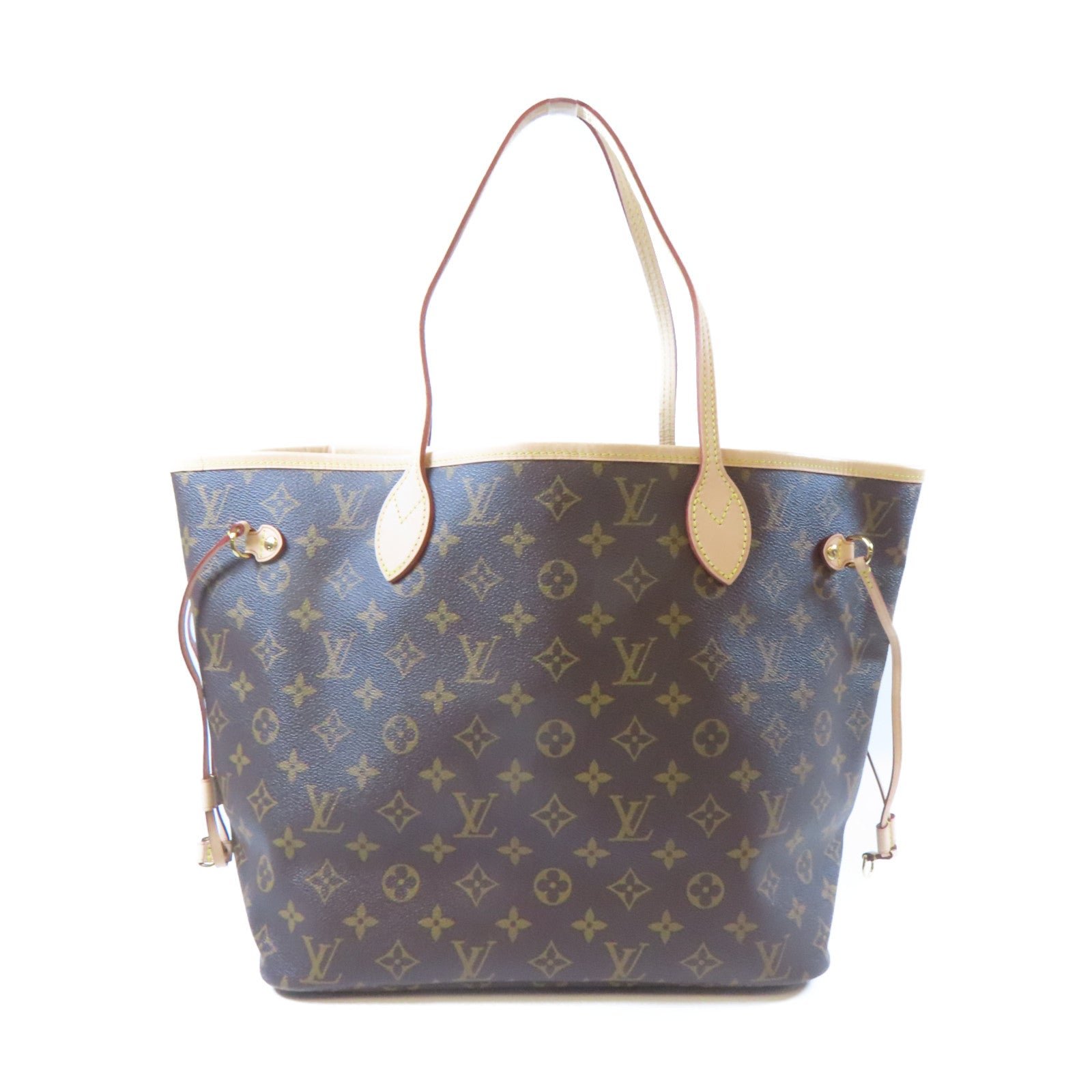 LOUIS VUITTON Monogram Neverfull MM金扣肩背袋啡色