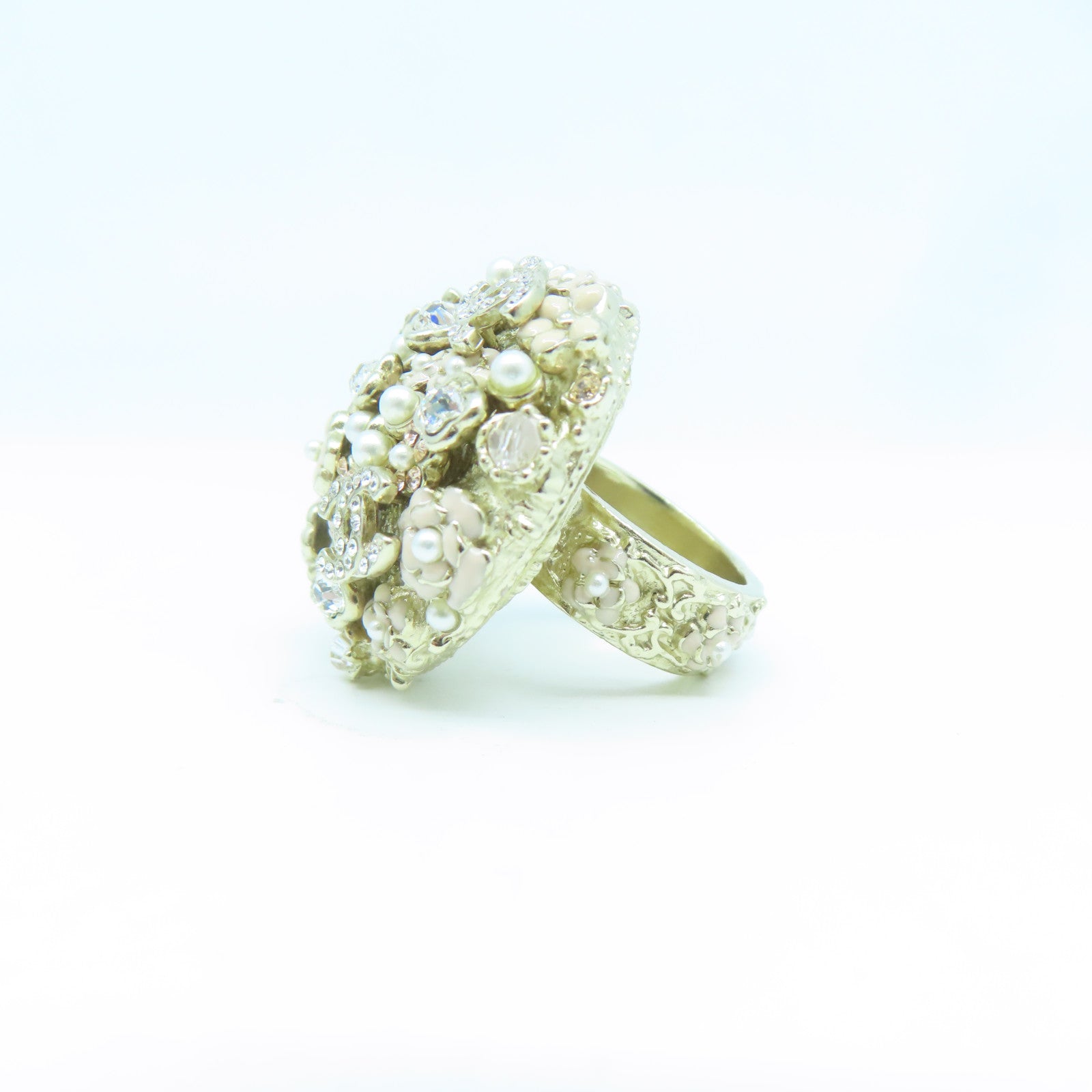 CHANEL 【激減優惠】金屬Ring戒指金色US#7