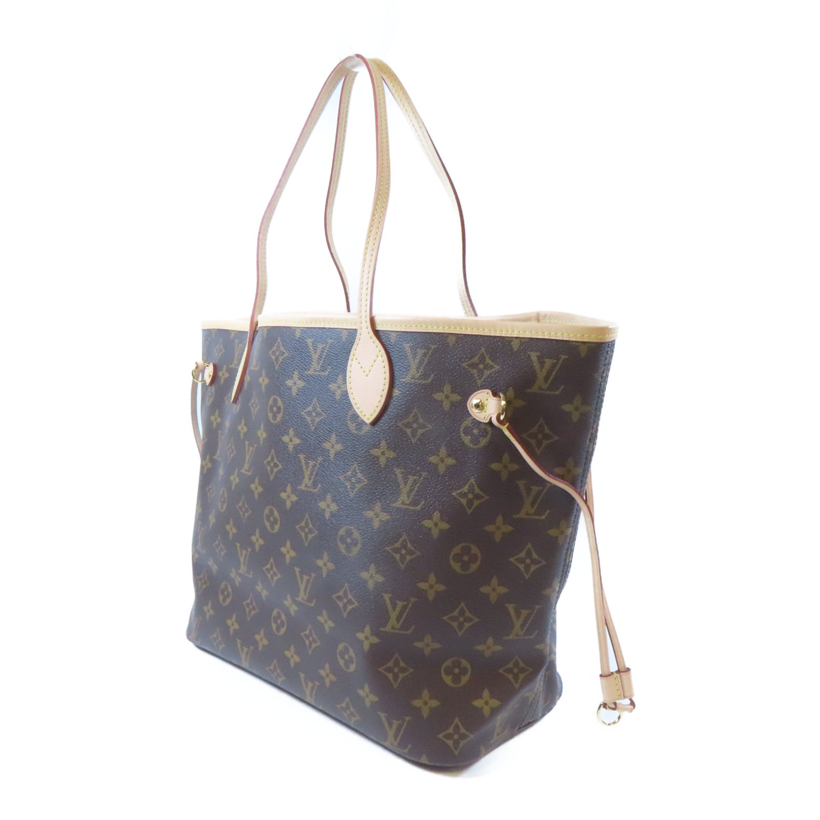 LOUIS VUITTON Monogram Neverfull MM金扣肩背袋啡色
