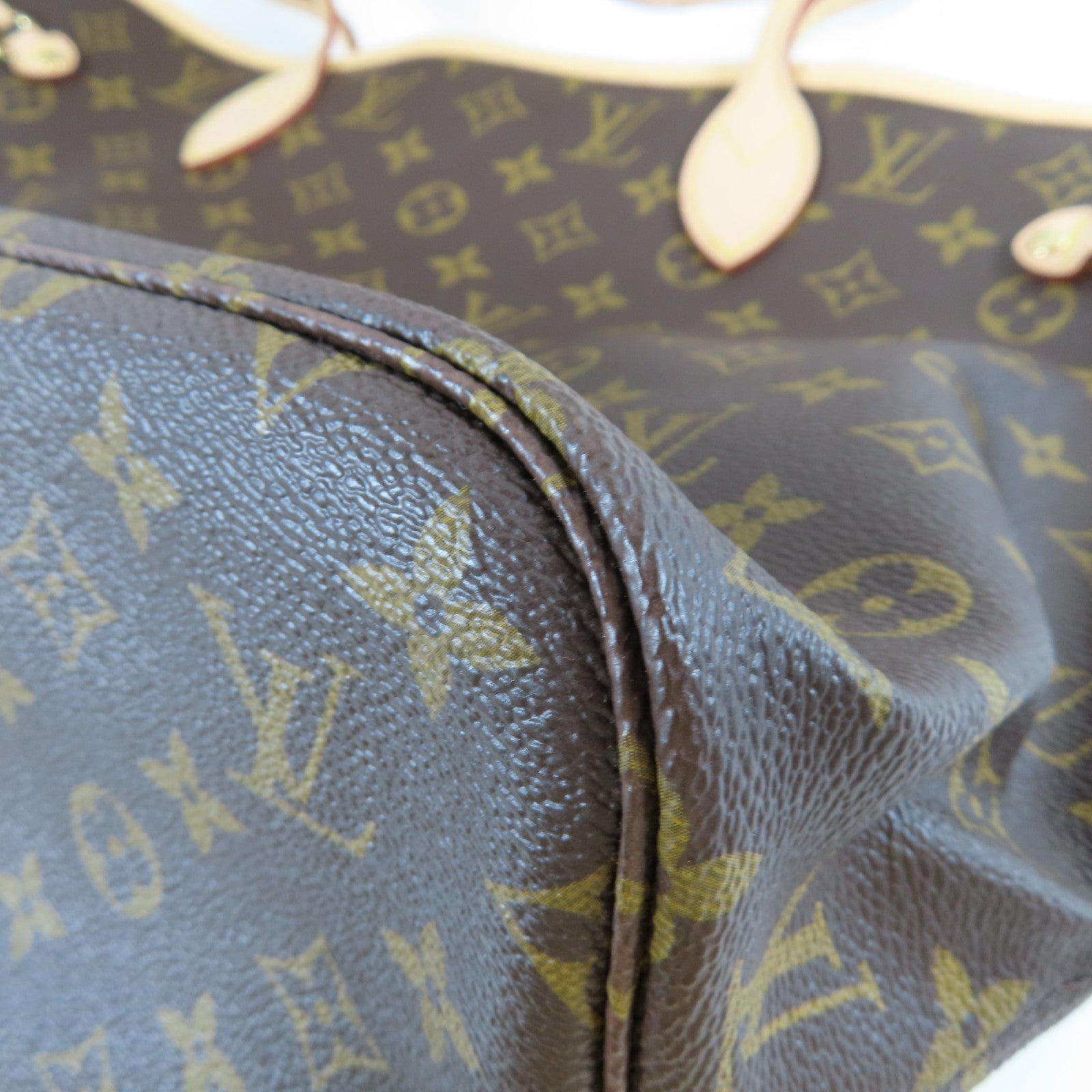 LOUIS VUITTON Monogram Neverfull MM金扣肩背袋啡色