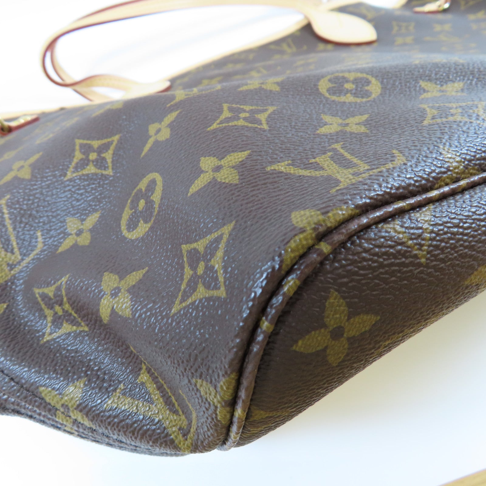 LOUIS VUITTON Monogram Neverfull MM金扣肩背袋啡色