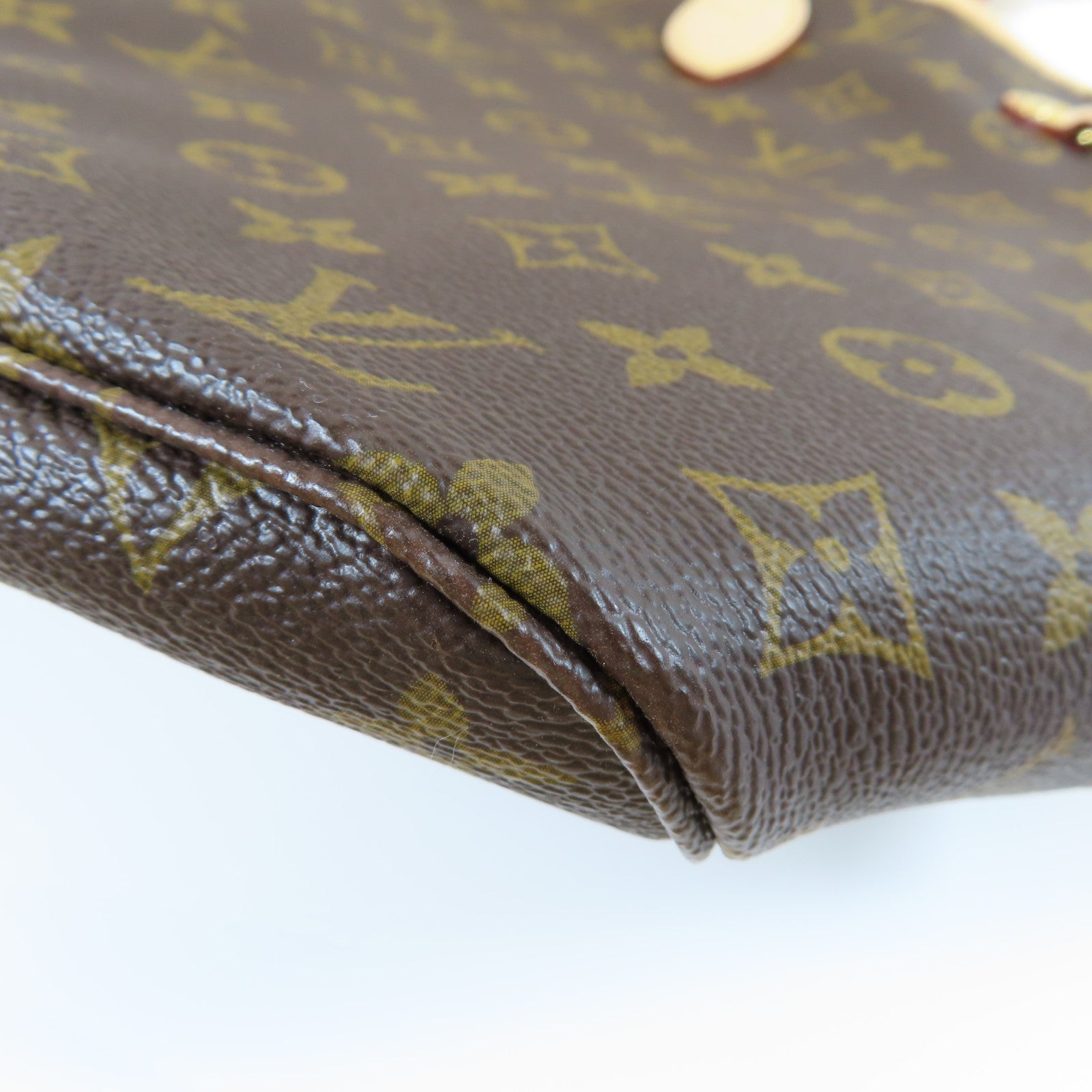 LOUIS VUITTON Monogram Neverfull MM金扣肩背袋啡色