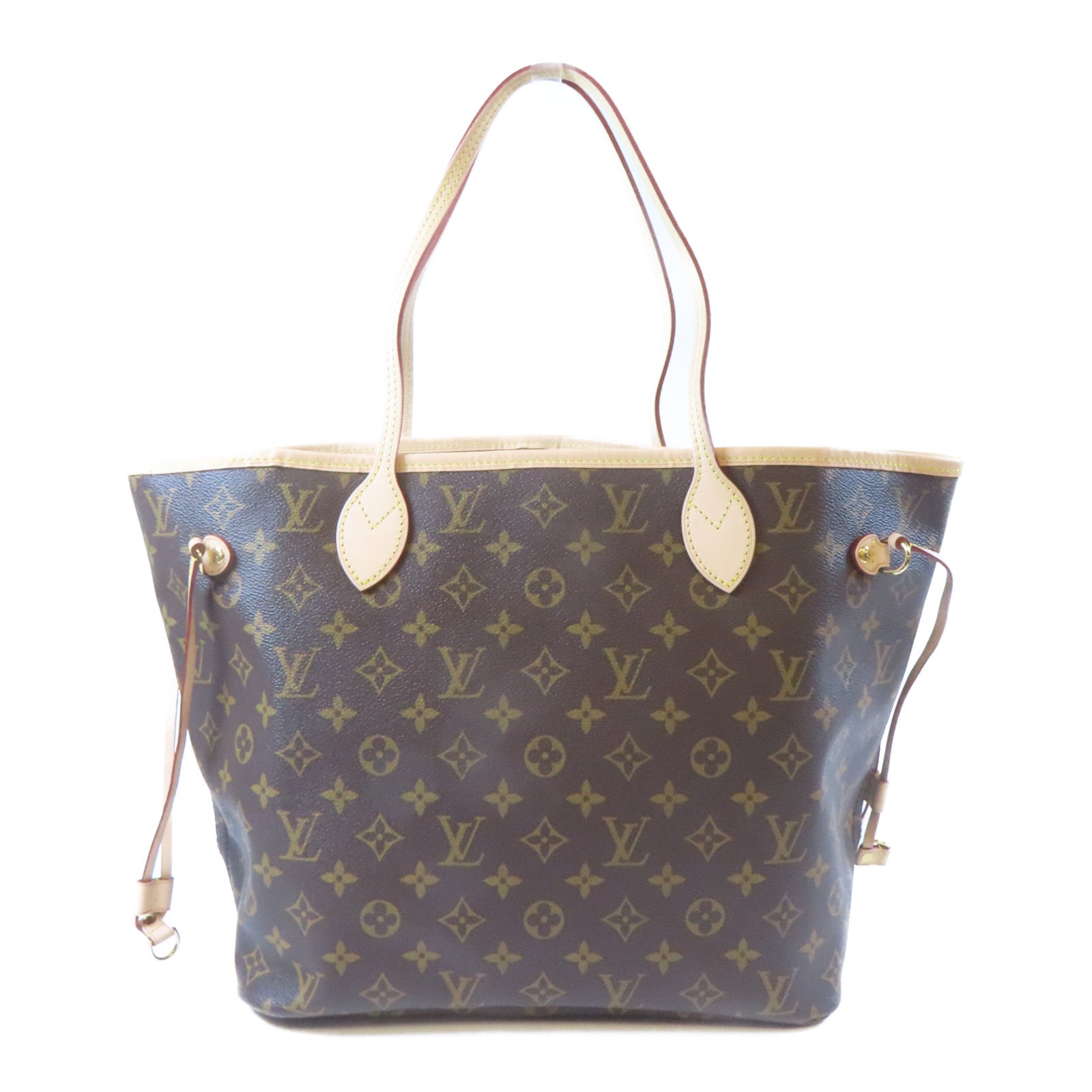 LOUIS VUITTON Monogram Neverfull MM金扣肩背袋啡色