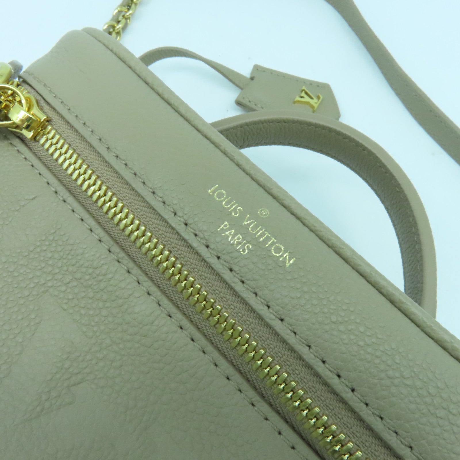 LOUIS VUITTON Monogram Empreinte Vanity PM金扣手挽肩背兩用袋啡色