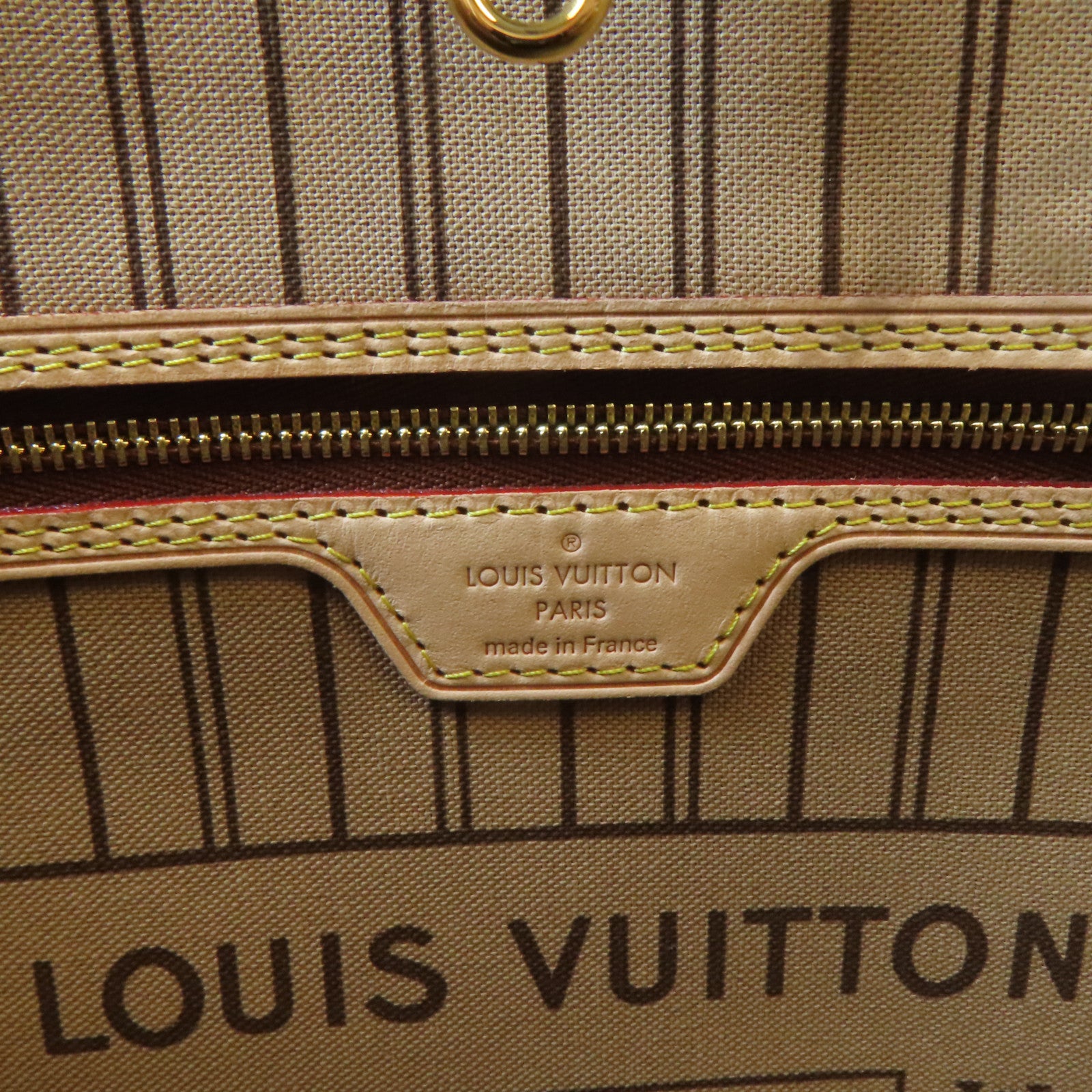 LOUIS VUITTON Monogram Neverfull MM金扣肩背袋啡色