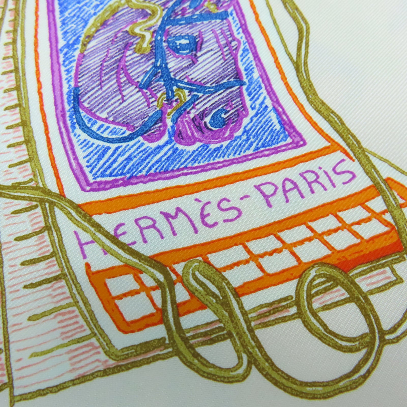HERMES 絲質Scarf 90x90絲巾米色